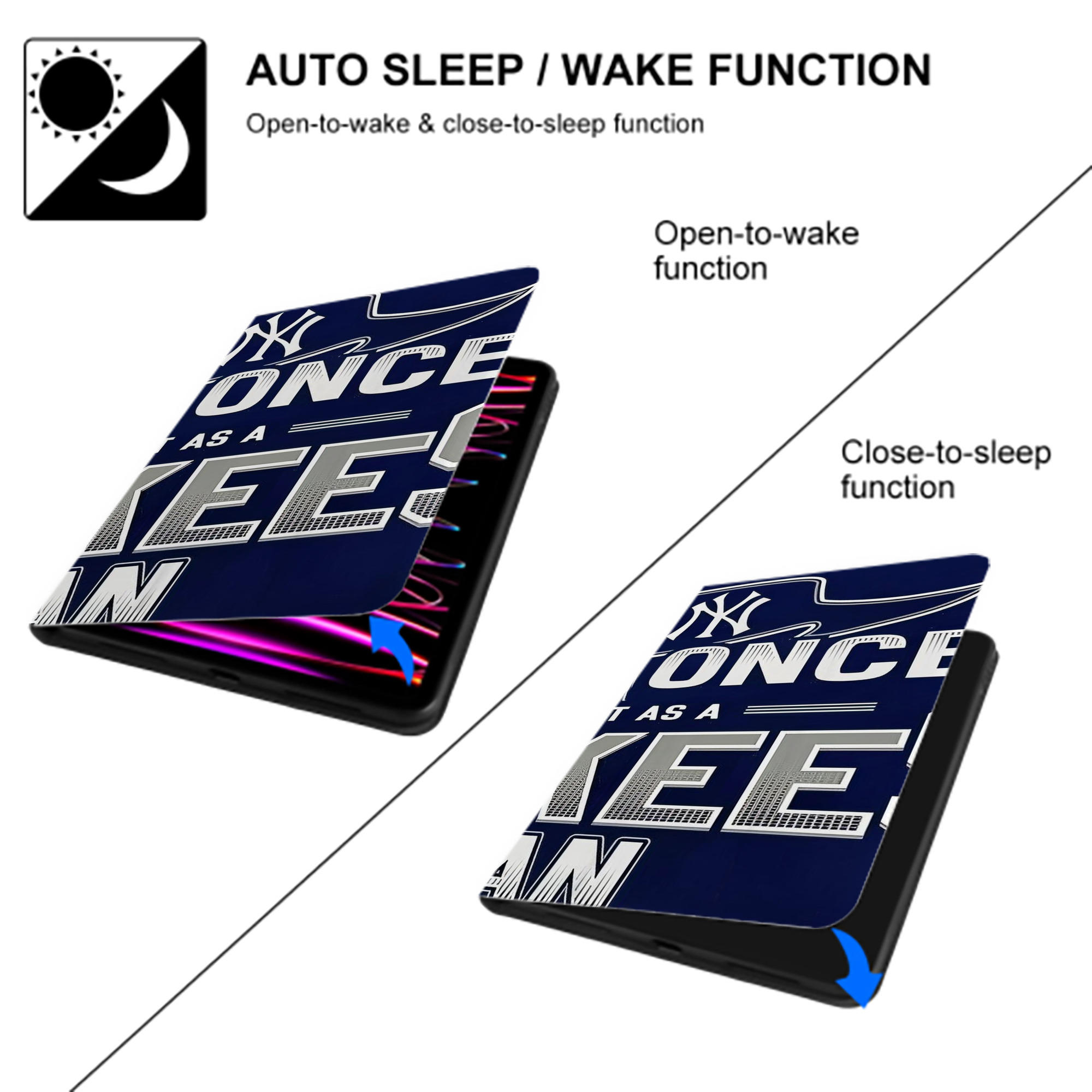 New York Yankees 362 IPad Case Without Pencil Slot – Book-Style Cover With PU Leather & TPU – Slim, Durable, Scratch-Resistant, Full Protection & Easy Access