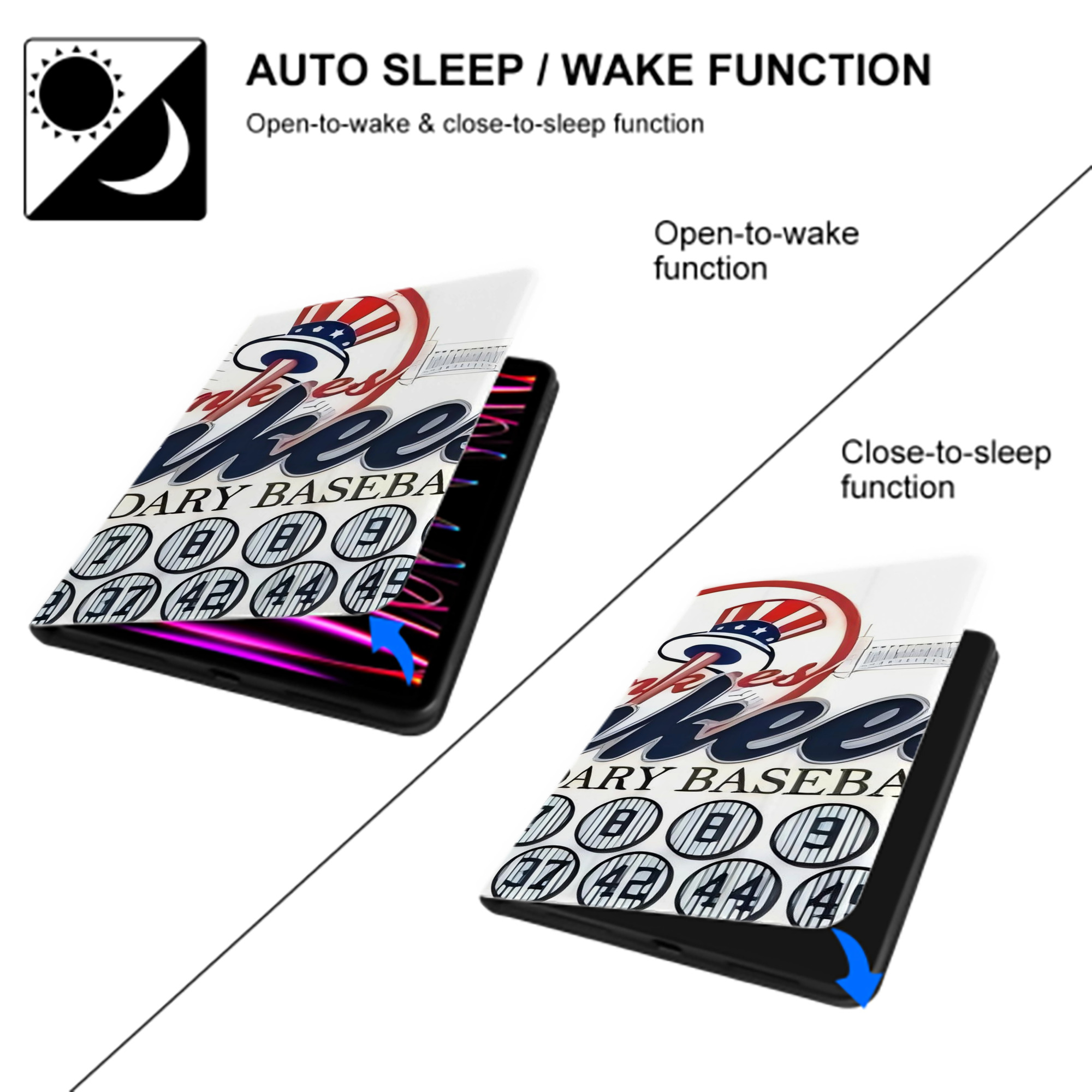 New York Yankees 232 IPad Book-Style Case With Pencil Slot – Slim PU & TPU Cover – Full Protection, Precise Fit, Water & Scratch Resistant