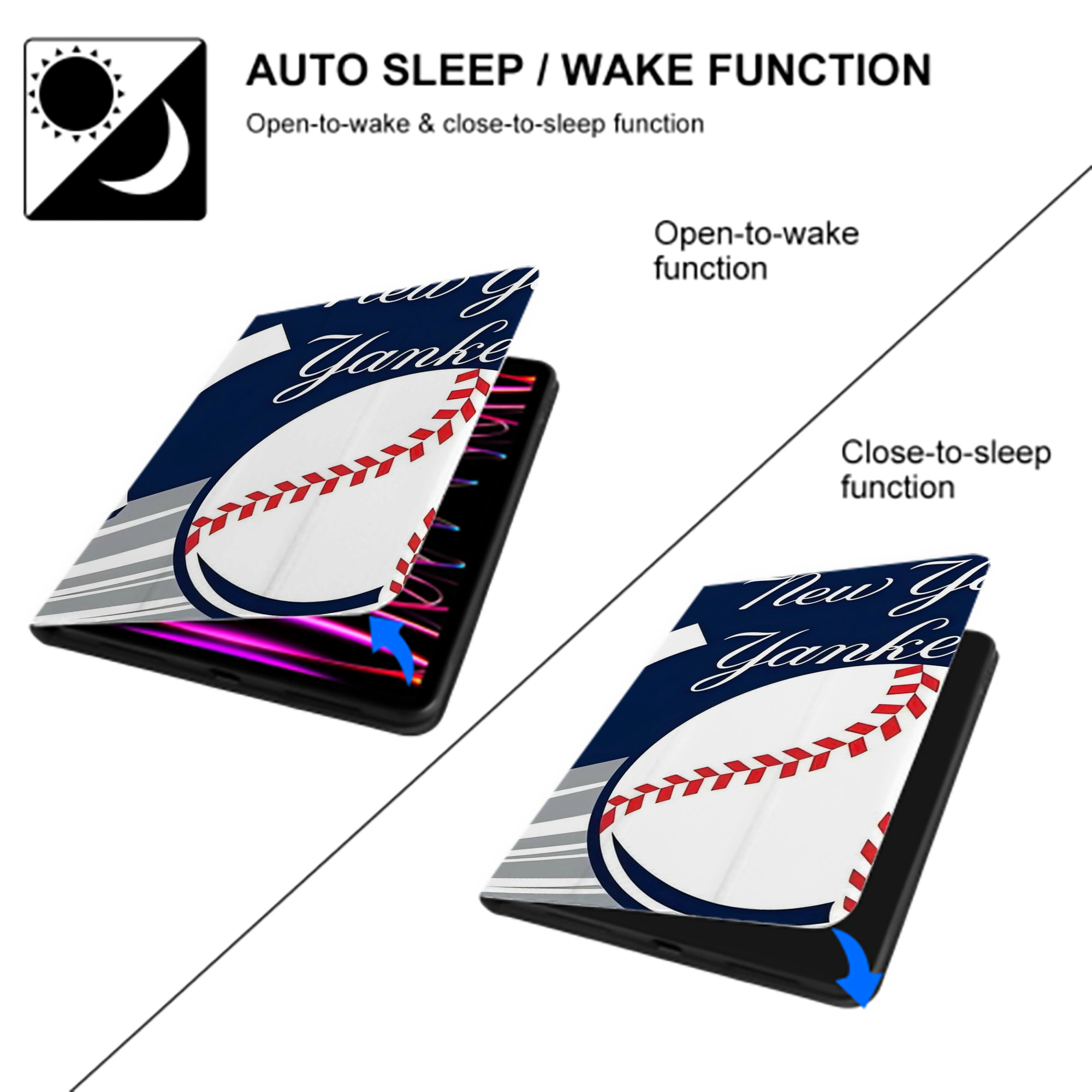 New York Yankees 259 IPad Book-Style Case With Pencil Slot – Slim PU & TPU Cover – Full Protection, Precise Fit, Water & Scratch Resistant