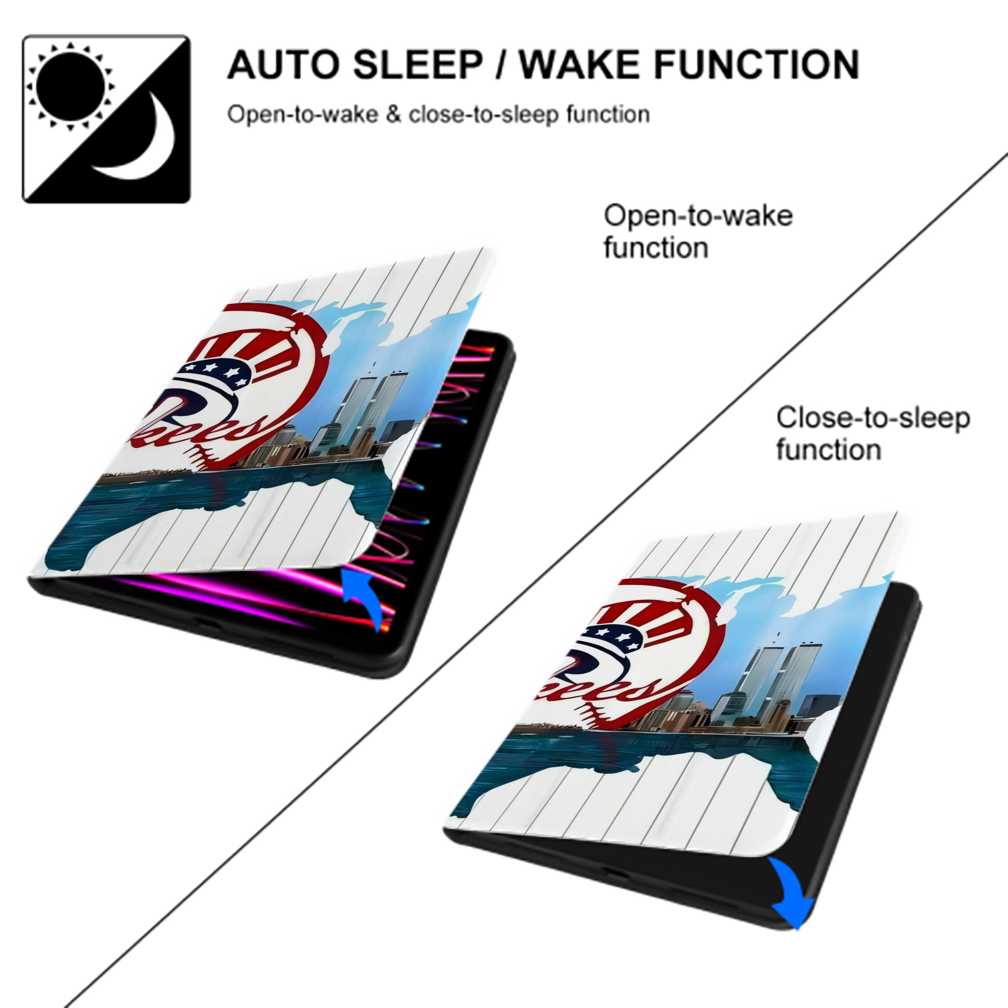 New York Yankees 352 IPad Book-Style Case With Pencil Slot – Slim PU & TPU Cover – Full Protection, Precise Fit, Water & Scratch Resistant