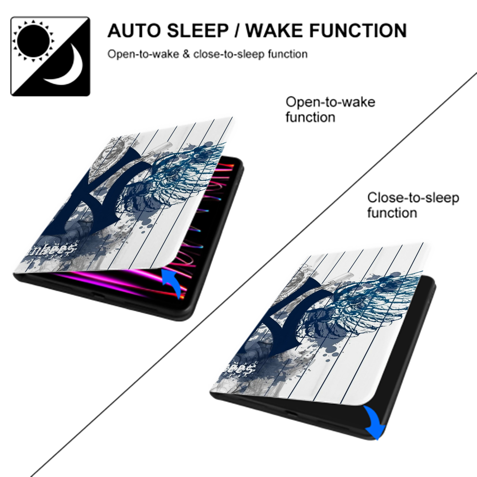 New York Yankees 353 IPad Book-Style Case With Pencil Slot – Slim PU & TPU Cover – Full Protection, Precise Fit, Water & Scratch Resistant