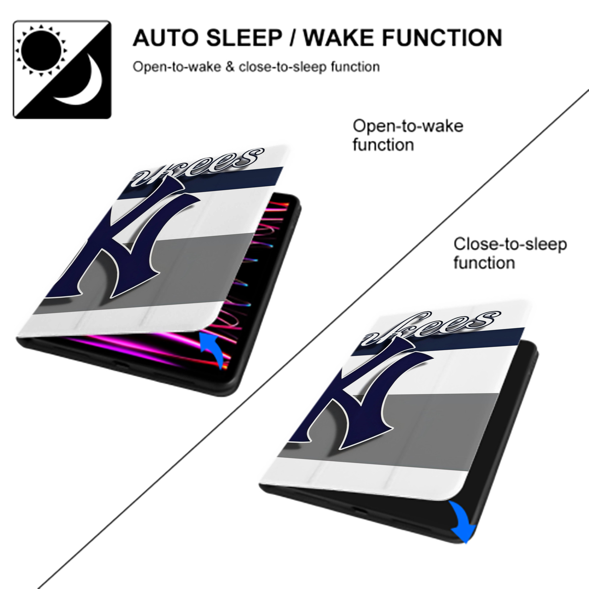 New York Yankees 356 IPad Book-Style Case With Pencil Slot – Slim PU & TPU Cover – Full Protection, Precise Fit, Water & Scratch Resistant