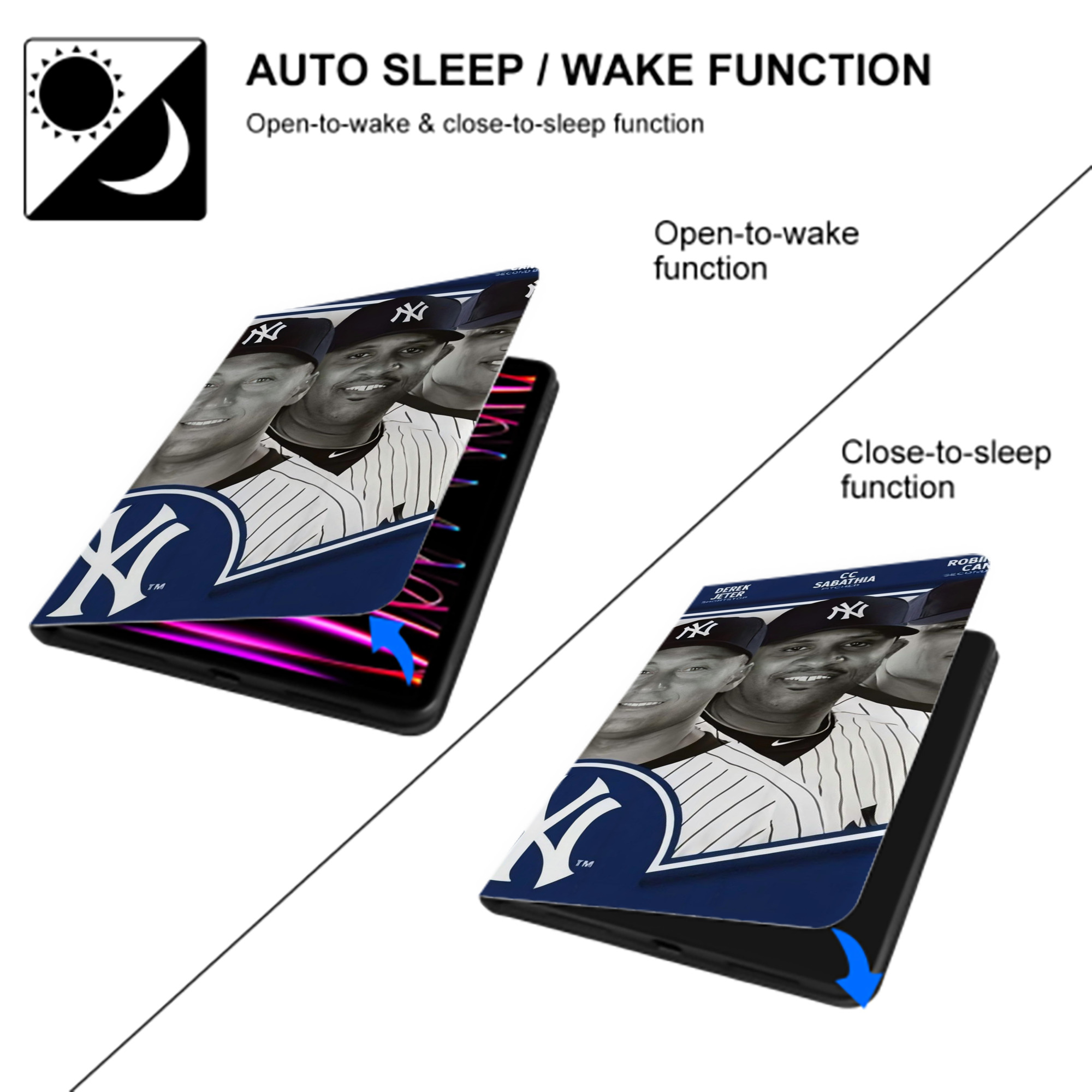 New York Yankees 361 IPad Book-Style Case With Pencil Slot – Slim PU & TPU Cover – Full Protection, Precise Fit, Water & Scratch Resistant