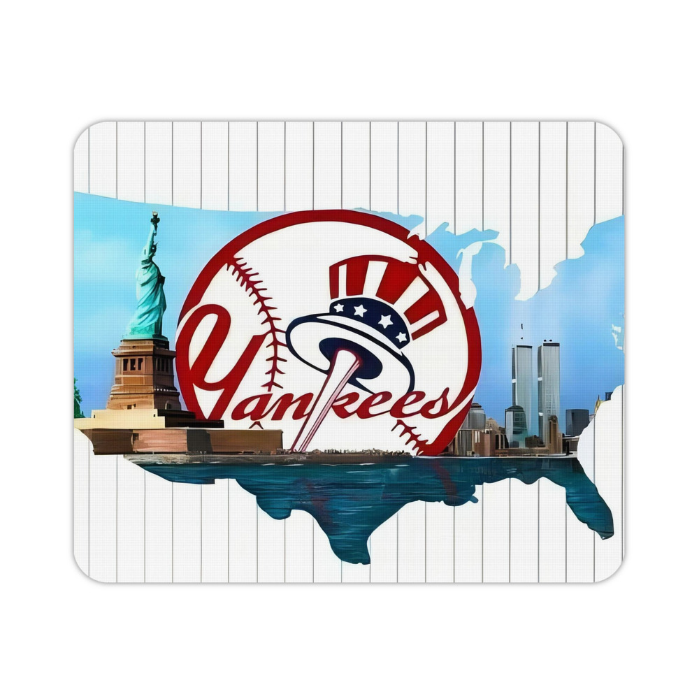 New York Yankees 352 Durable Rubber Mouse Pad With Stitched Edges, Waterproof, Non-Slip Surface, Ultra-Thin Design For Gaming, Office