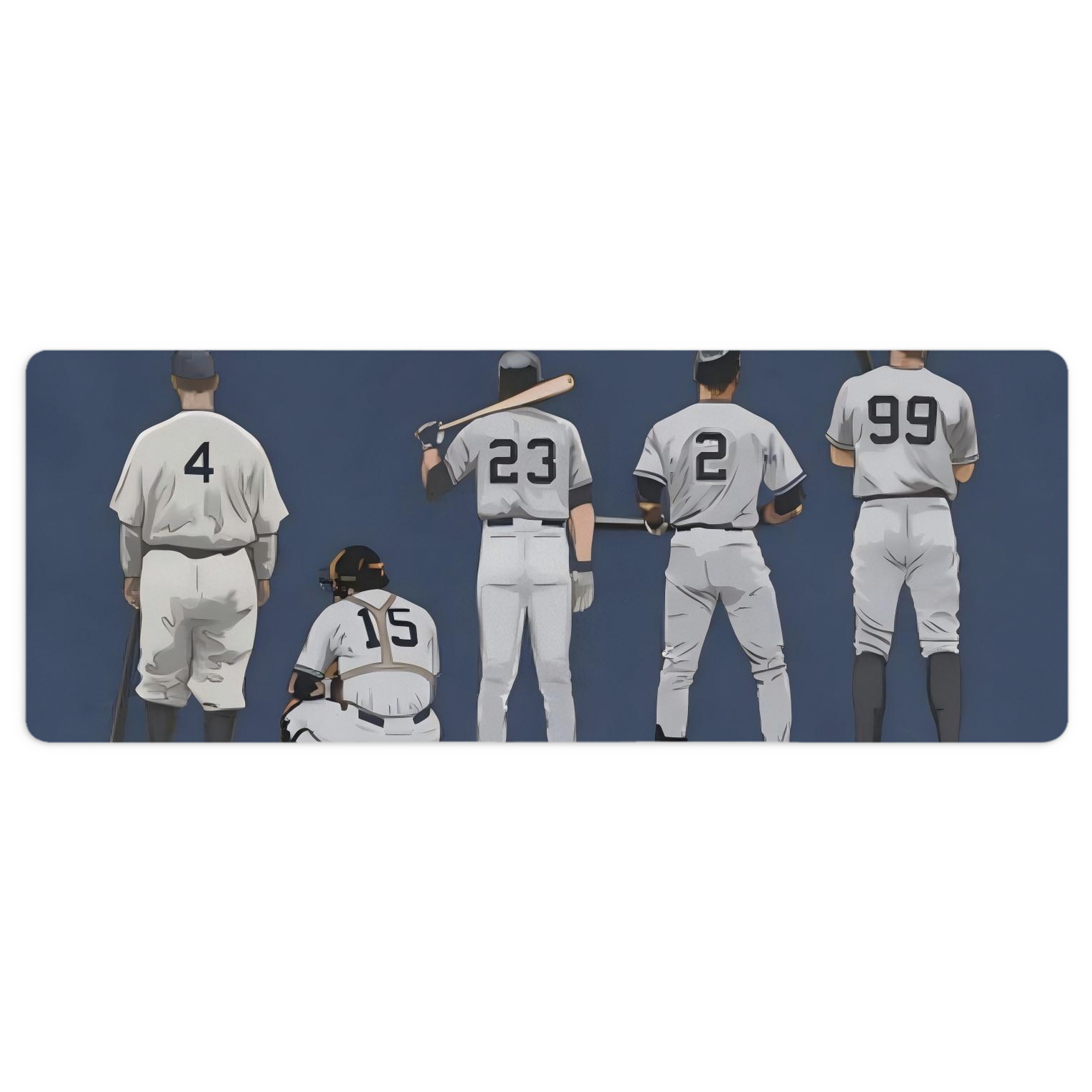New York Yankees 242 Large Rubber Desk Mat With Mouse Pad Edge Locking, Durable Non-Slip Surface For Office & Home, Easy To Clean, Protects Desk From Scratches & Stains