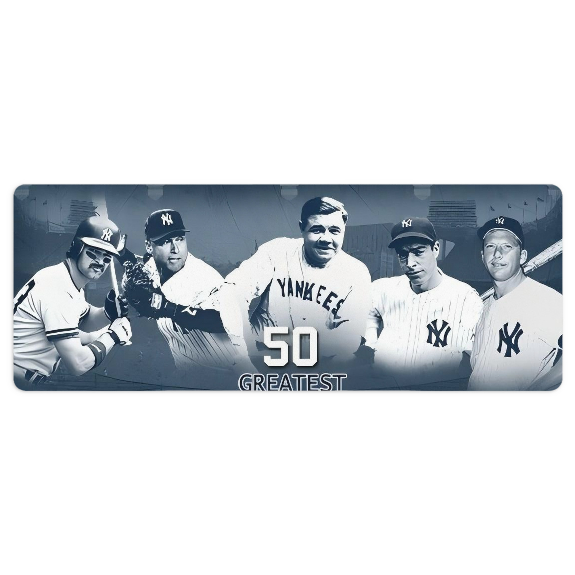 New York Yankees 351 Large Rubber Desk Mat With Mouse Pad Edge Locking, Durable Non-Slip Surface For Office & Home, Easy To Clean, Protects Desk From Scratches & Stains