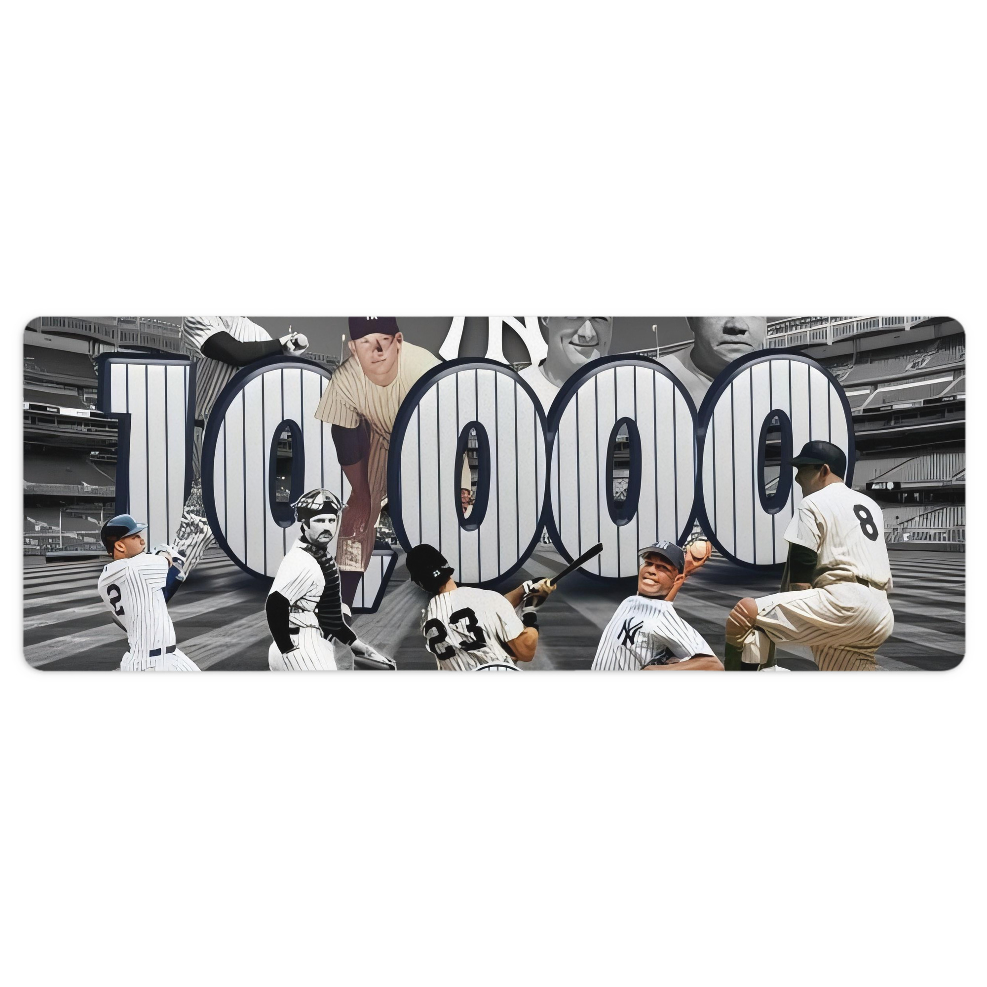 New York Yankees 357 Large Rubber Desk Mat With Mouse Pad Edge Locking, Durable Non-Slip Surface For Office & Home, Easy To Clean, Protects Desk From Scratches & Stains