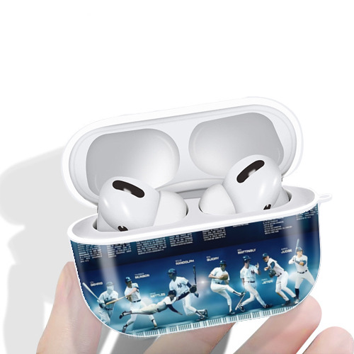 New York Yankees 243 AirPods Pro Hard Case White With Keychain, Durable Flexible PC, Precise Cutouts, Anti-Fingerprint, Yellowing & Scratch Resistant, Full Protection, Washable