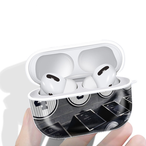 New York Yankees 250 AirPods Pro Hard Case White With Keychain, Durable Flexible PC, Precise Cutouts, Anti-Fingerprint, Yellowing & Scratch Resistant, Full Protection, Washable