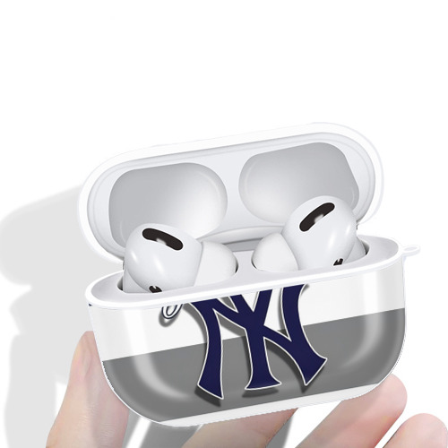 New York Yankees 356 AirPods Pro Hard Case White With Keychain, Durable Flexible PC, Precise Cutouts, Anti-Fingerprint, Yellowing & Scratch Resistant, Full Protection, Washable
