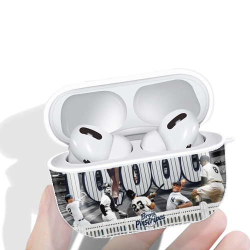 New York Yankees 357 AirPods Pro Hard Case White With Keychain, Durable Flexible PC, Precise Cutouts, Anti-Fingerprint, Yellowing & Scratch Resistant, Full Protection, Washable