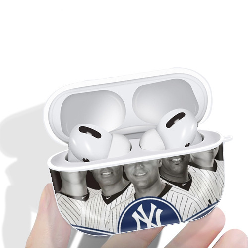 New York Yankees 361 AirPods Pro Hard Case White With Keychain, Durable Flexible PC, Precise Cutouts, Anti-Fingerprint, Yellowing & Scratch Resistant, Full Protection, Washable