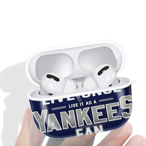 New York Yankees 362 AirPods Pro Hard Case White With Keychain, Durable Flexible PC, Precise Cutouts, Anti-Fingerprint, Yellowing & Scratch Resistant, Full Protection, Washable