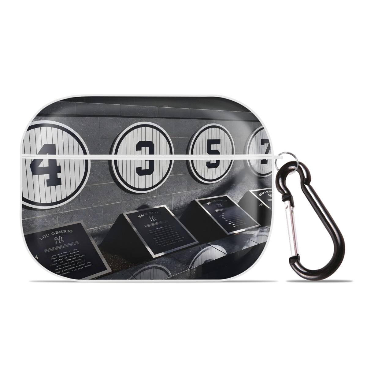 New York Yankees 250 AirPods Pro Hard Case White With Keychain, Durable Flexible PC, Precise Cutouts, Anti-Fingerprint, Yellowing & Scratch Resistant, Full Protection, Washable