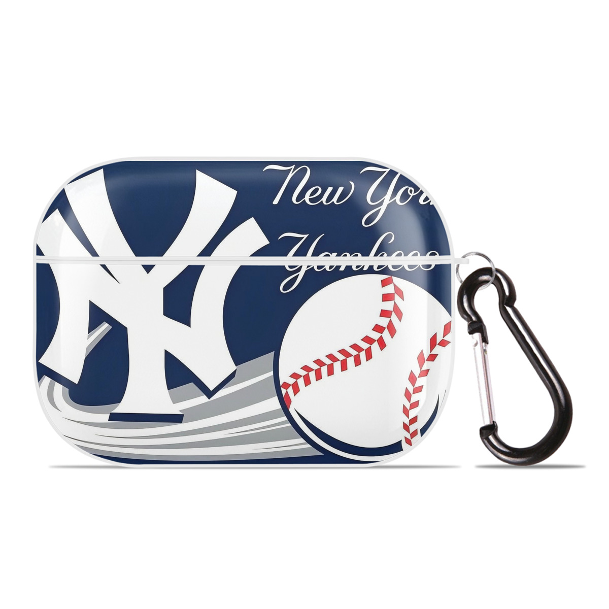 New York Yankees 259 AirPods Pro Hard Case White With Keychain, Durable Flexible PC, Precise Cutouts, Anti-Fingerprint, Yellowing & Scratch Resistant, Full Protection, Washable