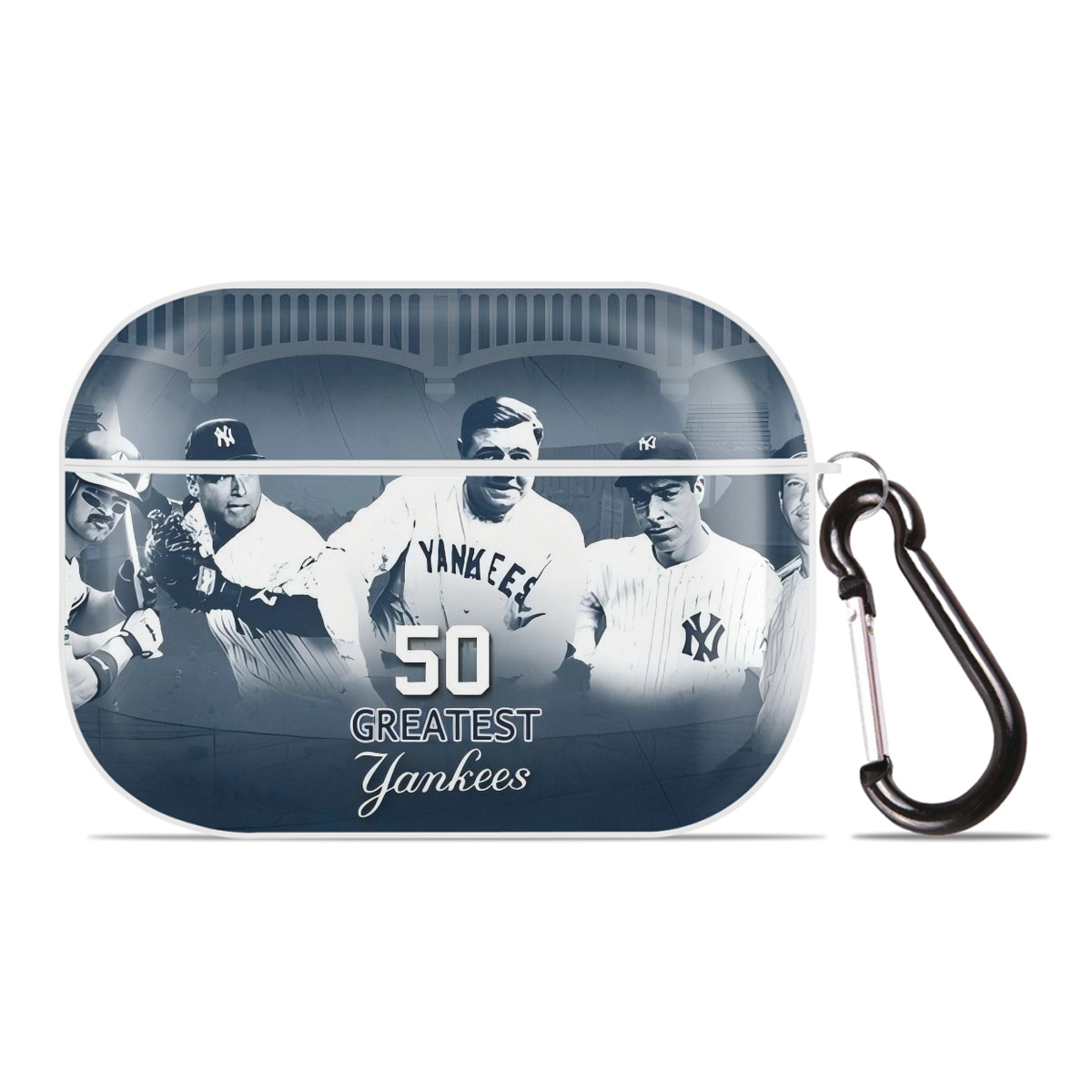 New York Yankees 351 AirPods Pro Hard Case White With Keychain, Durable Flexible PC, Precise Cutouts, Anti-Fingerprint, Yellowing & Scratch Resistant, Full Protection, Washable