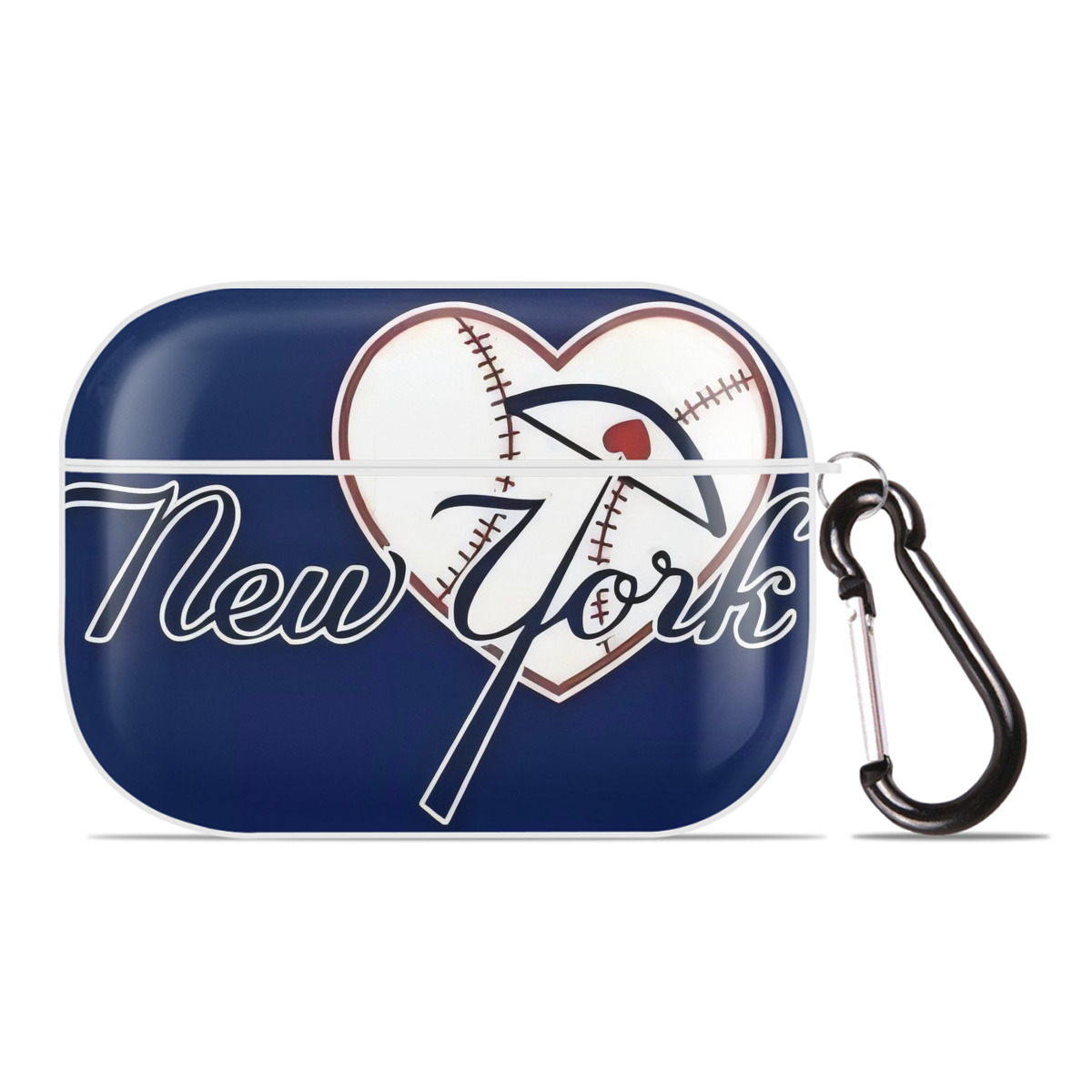 New York Yankees 354 AirPods Pro Hard Case White With Keychain, Durable Flexible PC, Precise Cutouts, Anti-Fingerprint, Yellowing & Scratch Resistant, Full Protection, Washable