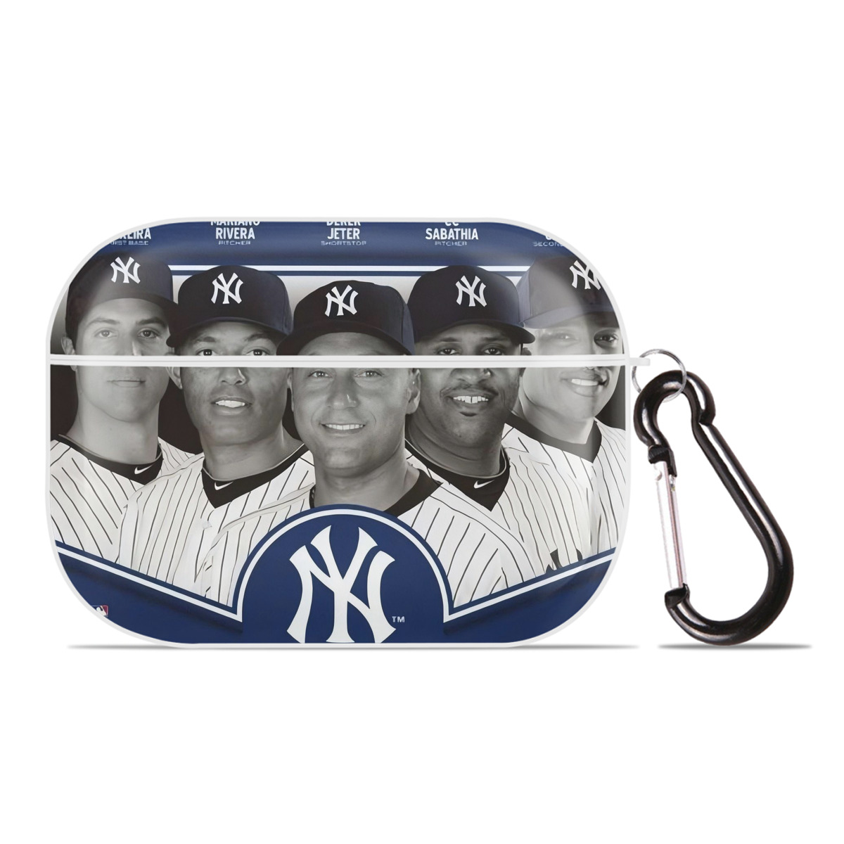 New York Yankees 361 AirPods Pro Hard Case White With Keychain, Durable Flexible PC, Precise Cutouts, Anti-Fingerprint, Yellowing & Scratch Resistant, Full Protection, Washable