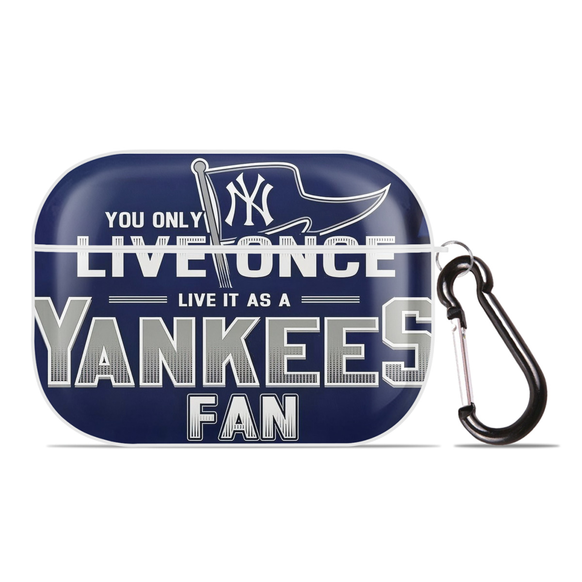 New York Yankees 362 AirPods Pro Hard Case White With Keychain, Durable Flexible PC, Precise Cutouts, Anti-Fingerprint, Yellowing & Scratch Resistant, Full Protection, Washable