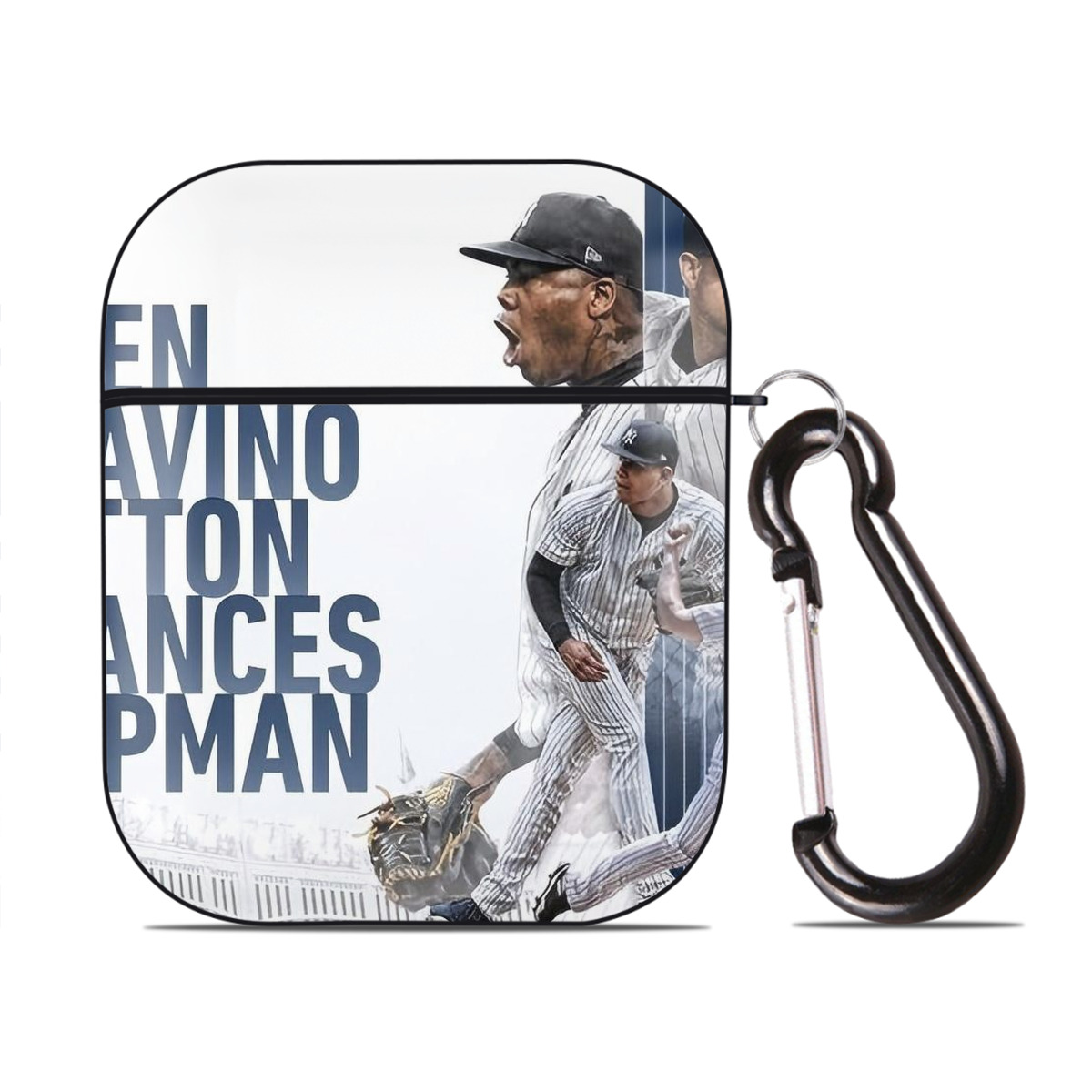 New York Yankees 249 AirPods 2 Case Hard Shell Black, Flexible PC Material, Precise Cutouts, Full Protection, Anti-Fingerprint, Washable, Includes Keychain – Durable & Slim Design