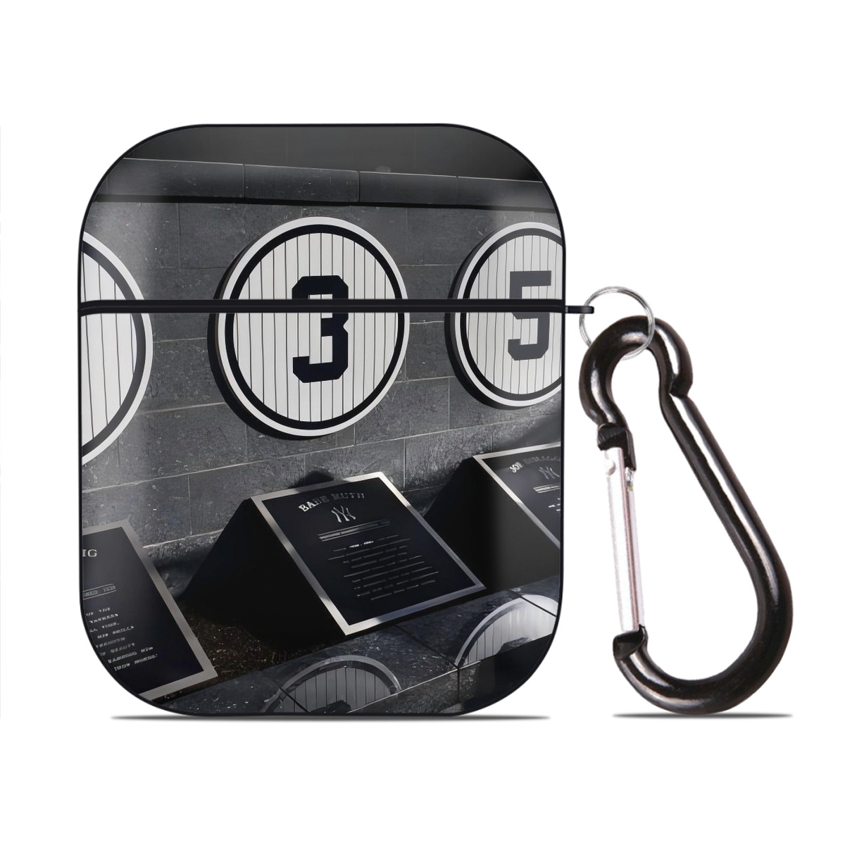 New York Yankees 250 AirPods 2 Case Hard Shell Black, Flexible PC Material, Precise Cutouts, Full Protection, Anti-Fingerprint, Washable, Includes Keychain – Durable & Slim Design