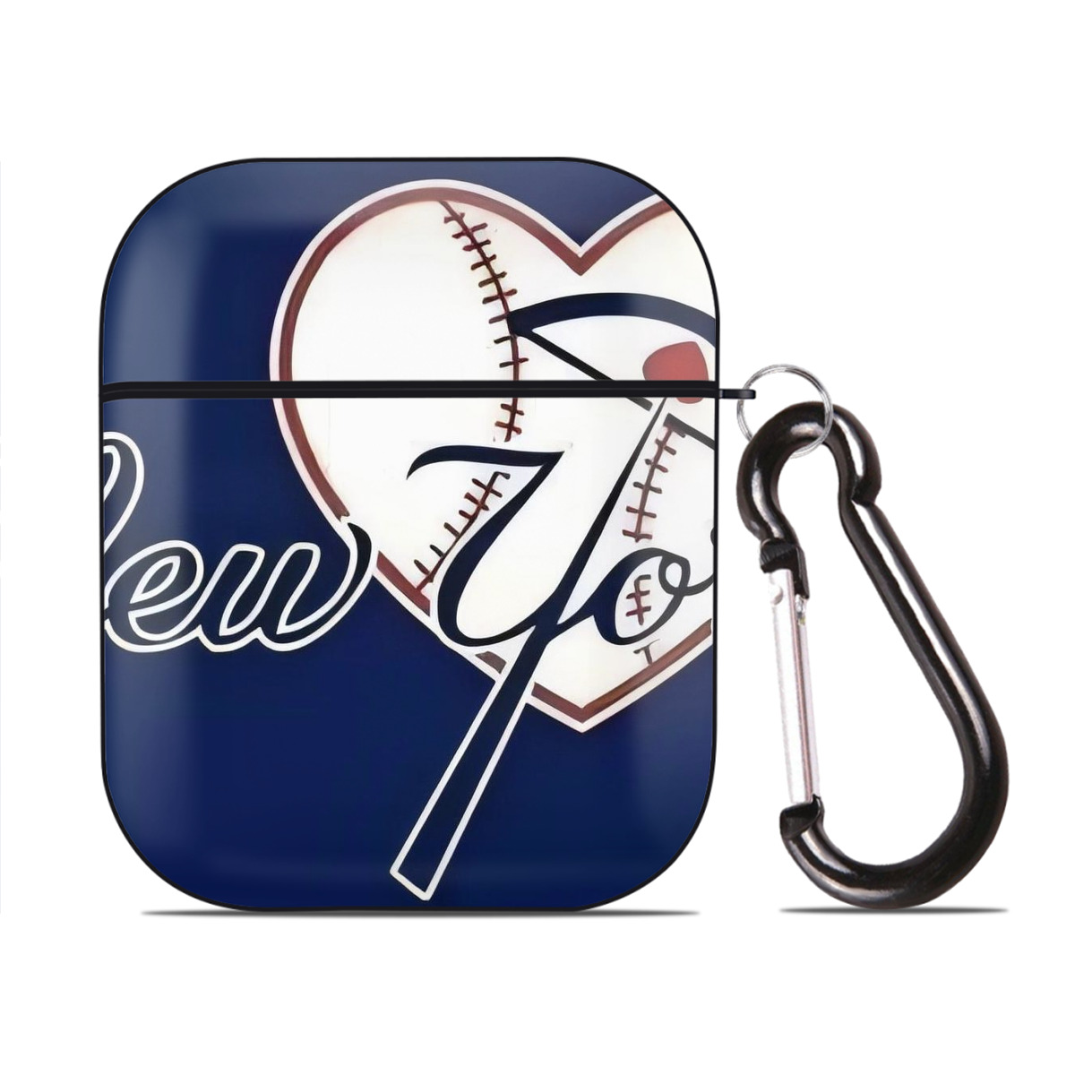 New York Yankees 354 AirPods 2 Case Hard Shell Black, Flexible PC Material, Precise Cutouts, Full Protection, Anti-Fingerprint, Washable, Includes Keychain – Durable & Slim Design