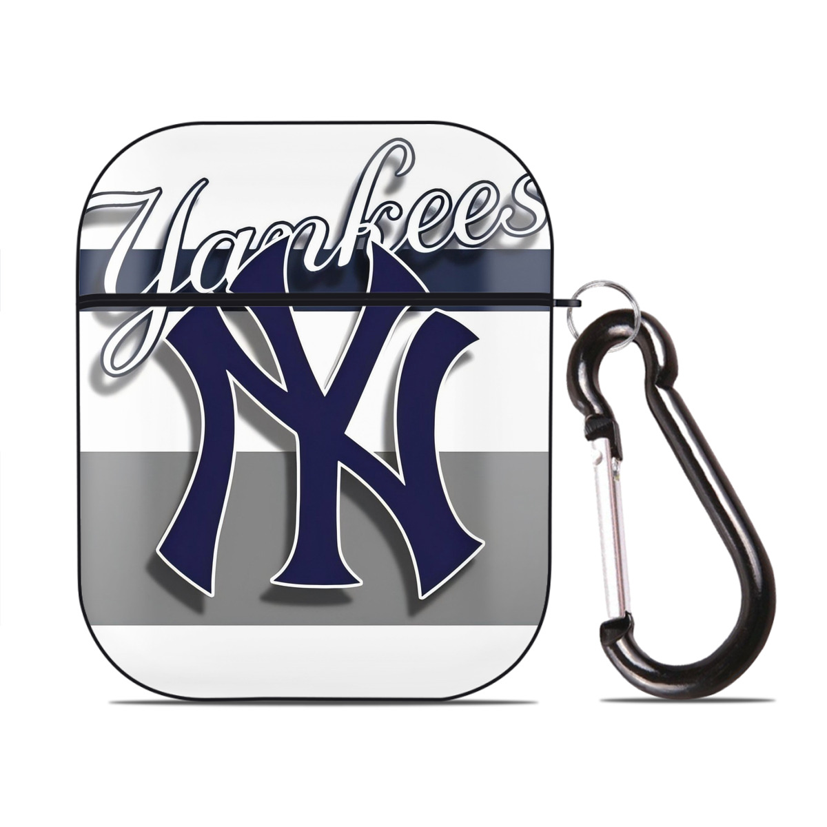 New York Yankees 356 AirPods 2 Case Hard Shell Black, Flexible PC Material, Precise Cutouts, Full Protection, Anti-Fingerprint, Washable, Includes Keychain – Durable & Slim Design