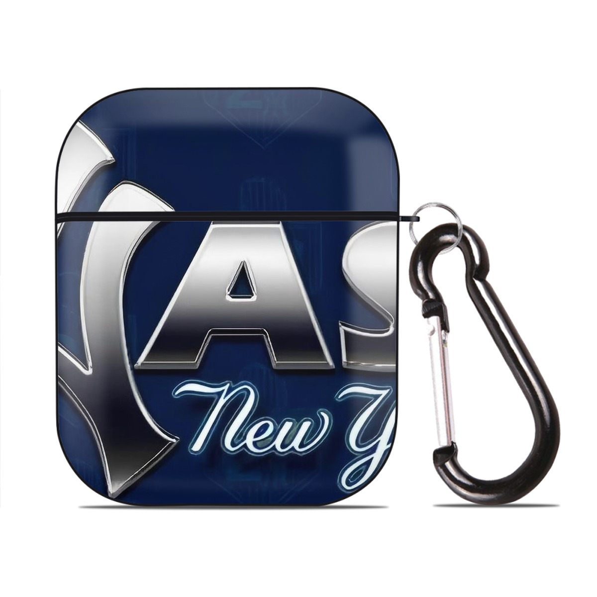 New York Yankees 359 AirPods 2 Case Hard Shell Black, Flexible PC Material, Precise Cutouts, Full Protection, Anti-Fingerprint, Washable, Includes Keychain – Durable & Slim Design