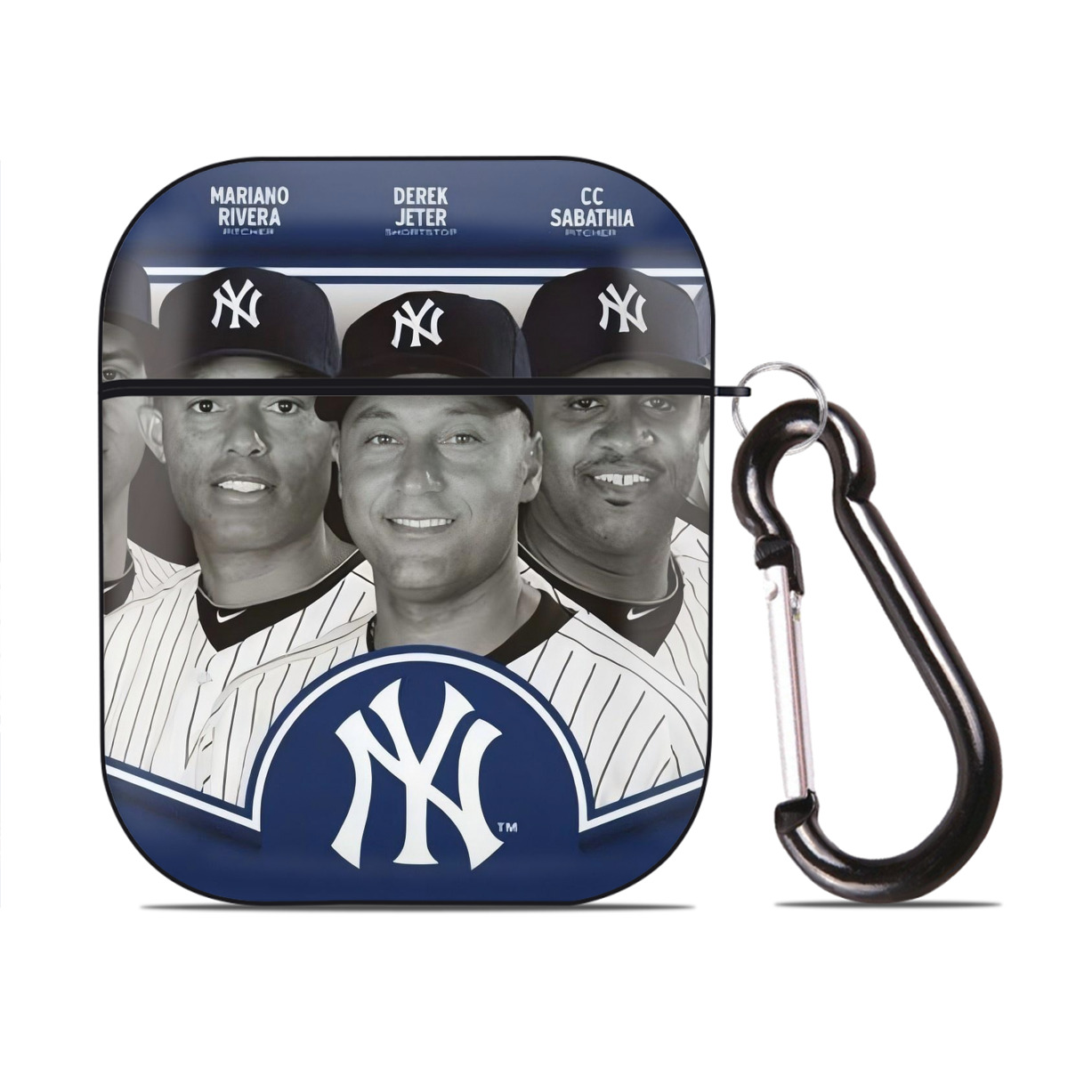 New York Yankees 361 AirPods 2 Case Hard Shell Black, Flexible PC Material, Precise Cutouts, Full Protection, Anti-Fingerprint, Washable, Includes Keychain – Durable & Slim Design