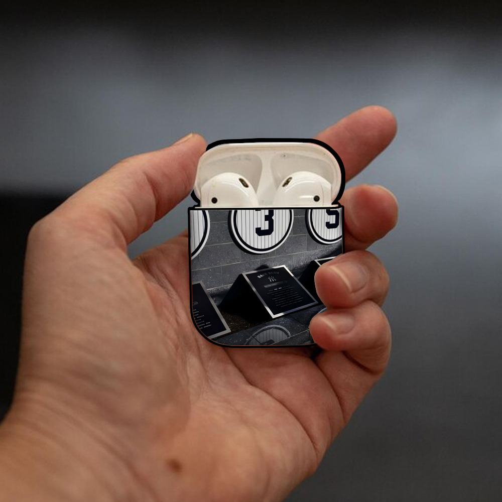 New York Yankees 250 AirPods 2 Case Hard Shell Black, Flexible PC Material, Precise Cutouts, Full Protection, Anti-Fingerprint, Washable, Includes Keychain – Durable & Slim Design