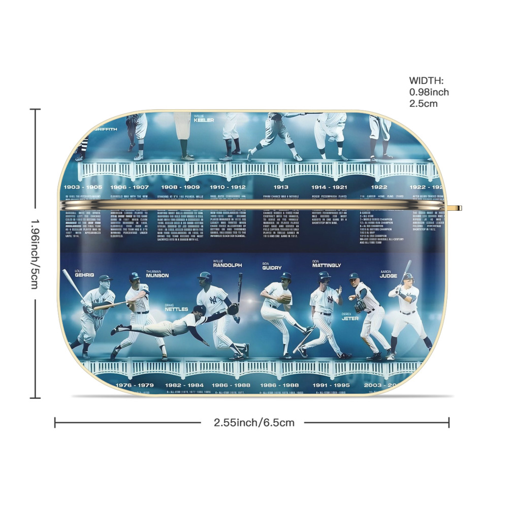 New York Yankees 243 Luxury Gold AirPods Pro Case With Keychain, Flexible PC Material, Full Protection, Precise Cutouts, Anti-Fingerprint, Washable, Durable Design