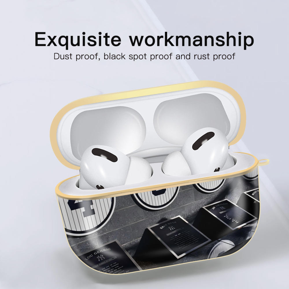 New York Yankees 250 Luxury Gold AirPods Pro Case With Keychain, Flexible PC Material, Full Protection, Precise Cutouts, Anti-Fingerprint, Washable, Durable Design