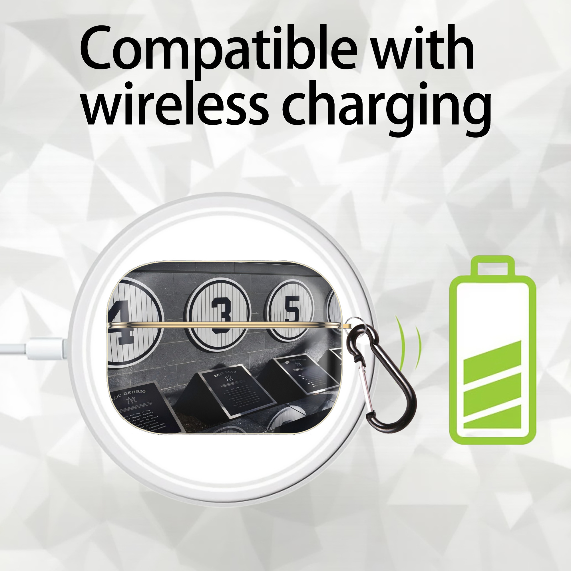 New York Yankees 250 Luxury Gold AirPods Pro Case With Keychain, Flexible PC Material, Full Protection, Precise Cutouts, Anti-Fingerprint, Washable, Durable Design