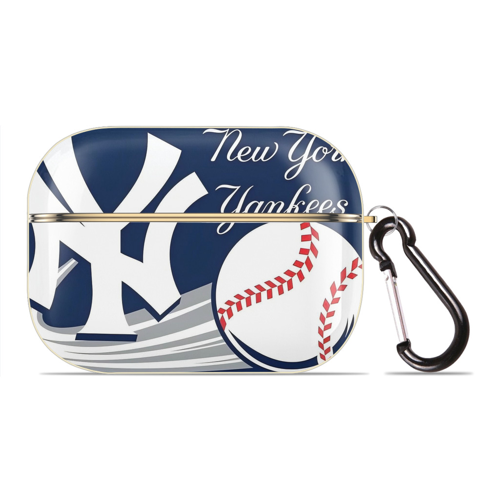 New York Yankees 259 Luxury Gold AirPods Pro Case With Keychain, Flexible PC Material, Full Protection, Precise Cutouts, Anti-Fingerprint, Washable, Durable Design