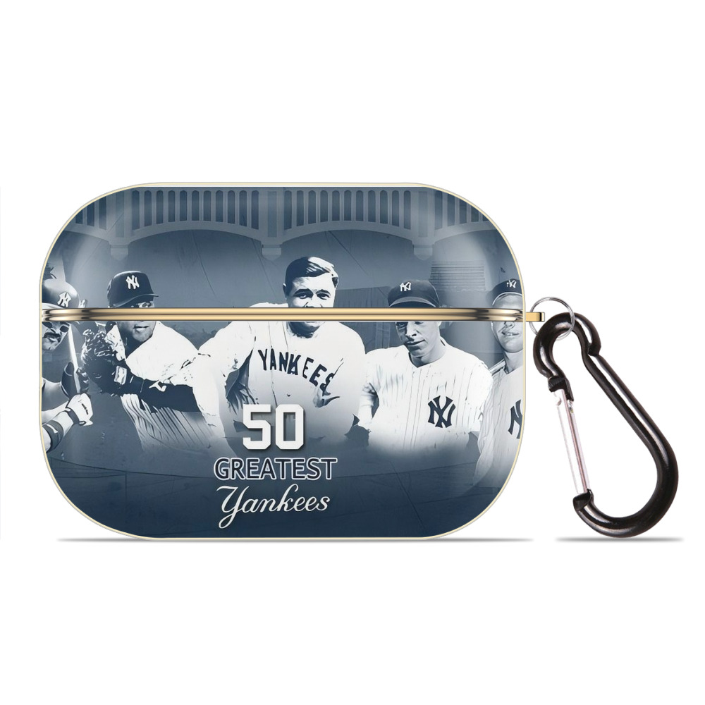 New York Yankees 351 Luxury Gold AirPods Pro Case With Keychain, Flexible PC Material, Full Protection, Precise Cutouts, Anti-Fingerprint, Washable, Durable Design
