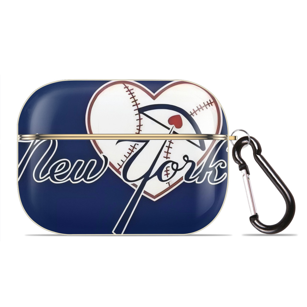 New York Yankees 354 Luxury Gold AirPods Pro Case With Keychain, Flexible PC Material, Full Protection, Precise Cutouts, Anti-Fingerprint, Washable, Durable Design