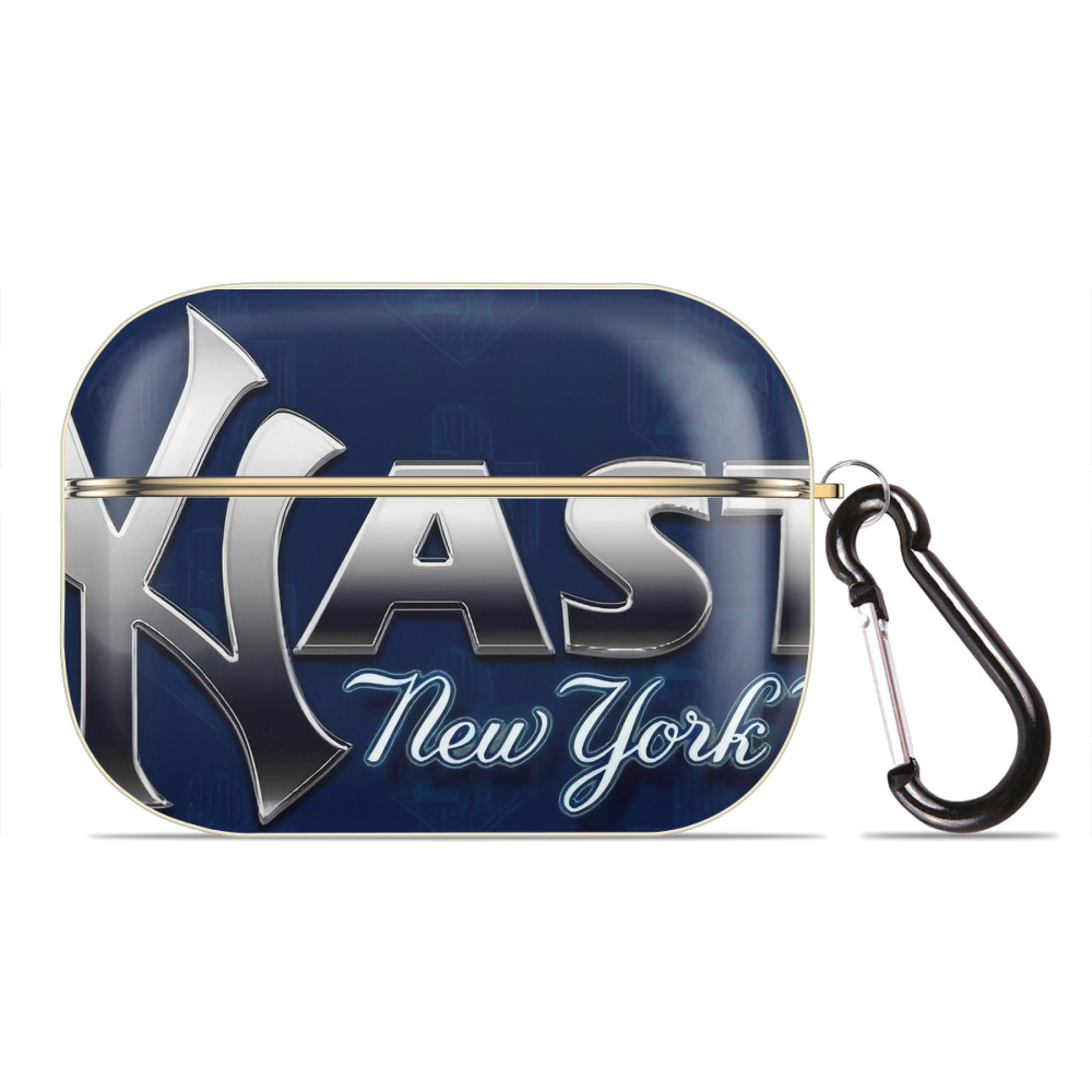 New York Yankees 359 Luxury Gold AirPods Pro Case With Keychain, Flexible PC Material, Full Protection, Precise Cutouts, Anti-Fingerprint, Washable, Durable Design