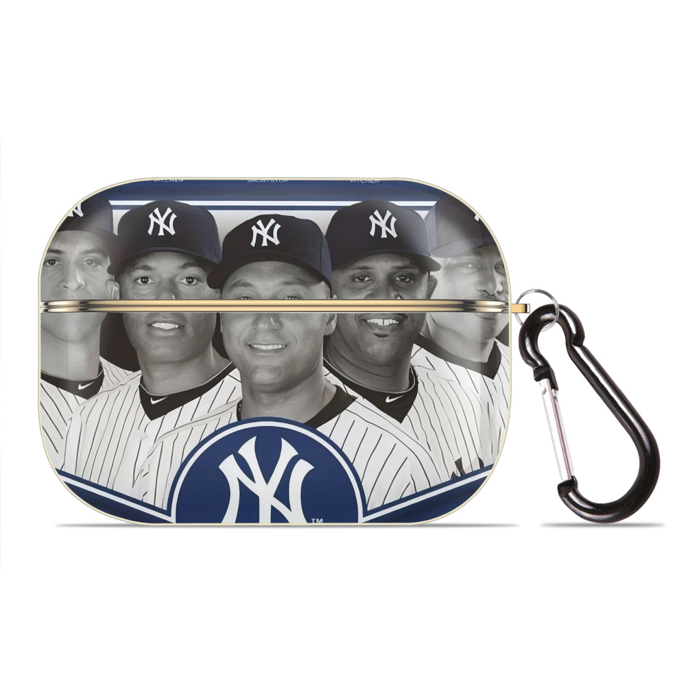 New York Yankees 361 Luxury Gold AirPods Pro Case With Keychain, Flexible PC Material, Full Protection, Precise Cutouts, Anti-Fingerprint, Washable, Durable Design