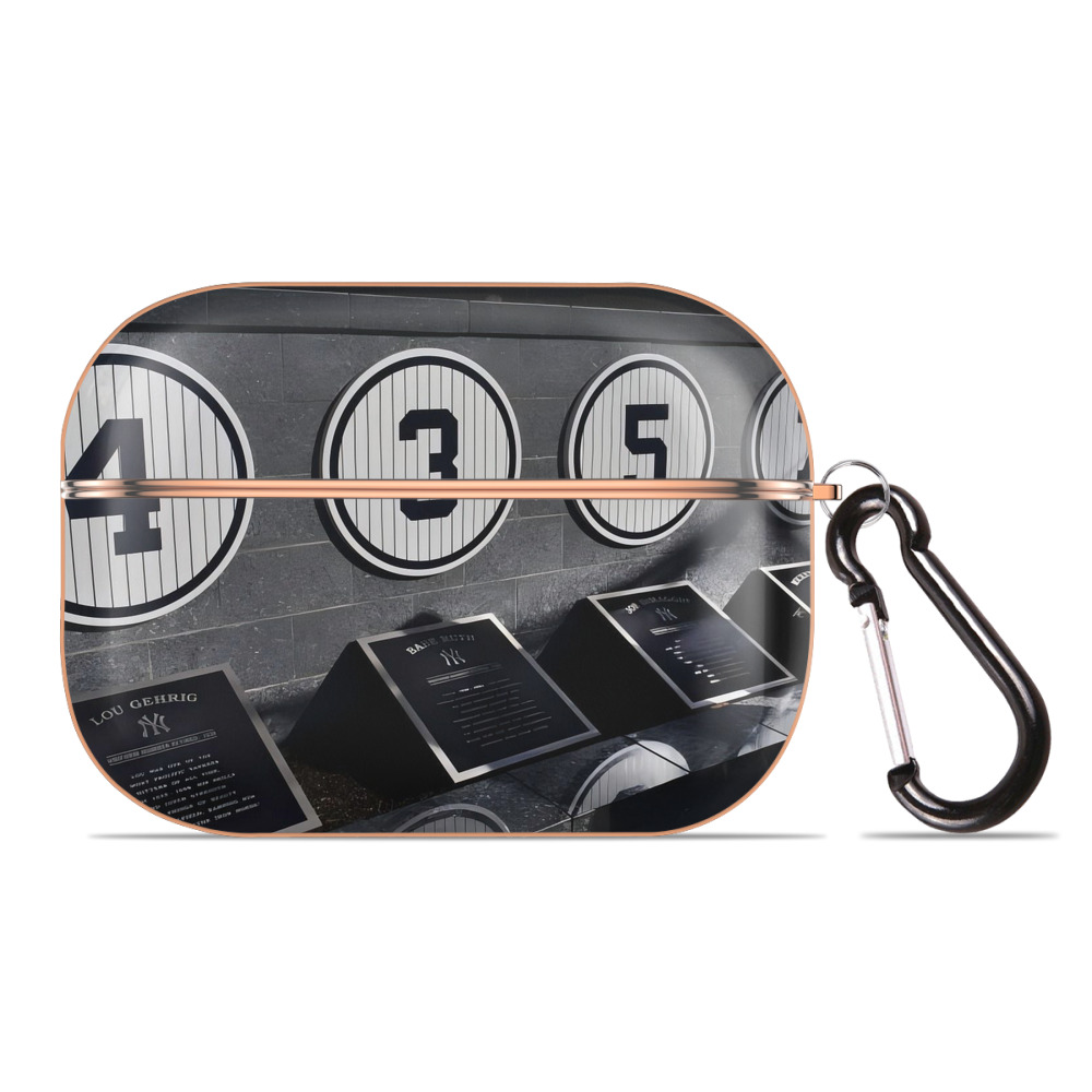 New York Yankees 250 AirPods Pro Protective Case Rose Gold, Flexible PC Material, Precise Fit, Anti-Slip Cover, Full Protection, Fingerprint Resistant, Washable With Keychain