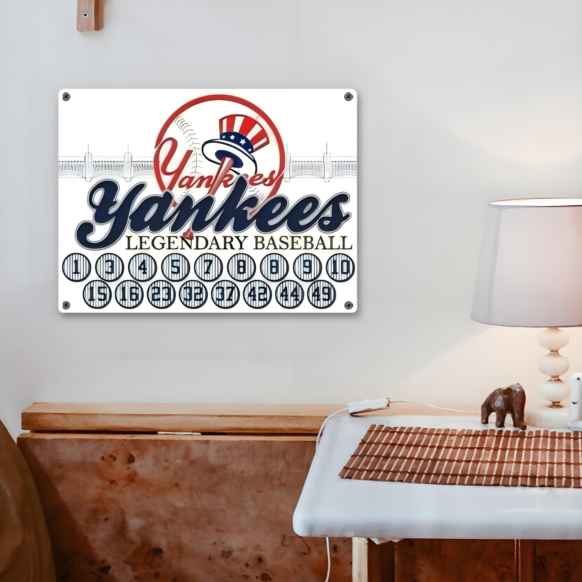 New York Yankees 232 Vintage Metal Tin Sign 16x12 – Full-Print Iron Wall Decor – Durable, Fade-Resistant – Easy To Hang – Ideal For Home, Bar, Kitchen & Office Decor