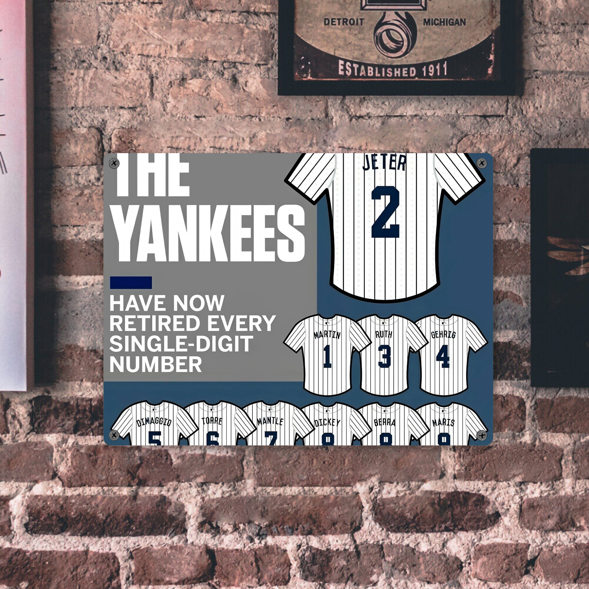 New York Yankees 235 Vintage Metal Tin Sign 16x12 – Full-Print Iron Wall Decor – Durable, Fade-Resistant – Easy To Hang – Ideal For Home, Bar, Kitchen & Office Decor