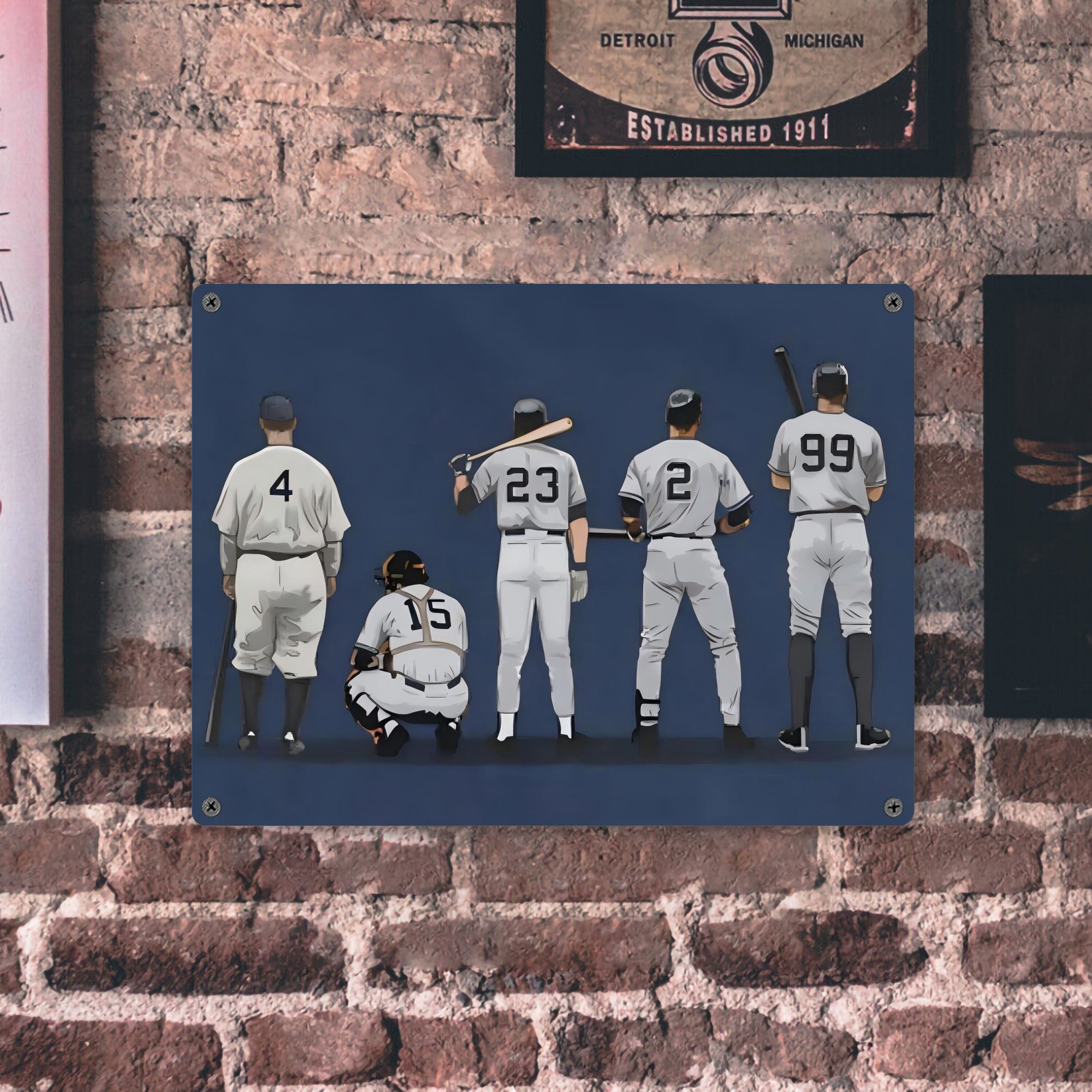 New York Yankees 242 Vintage Metal Tin Sign 16x12 – Full-Print Iron Wall Decor – Durable, Fade-Resistant – Easy To Hang – Ideal For Home, Bar, Kitchen & Office Decor