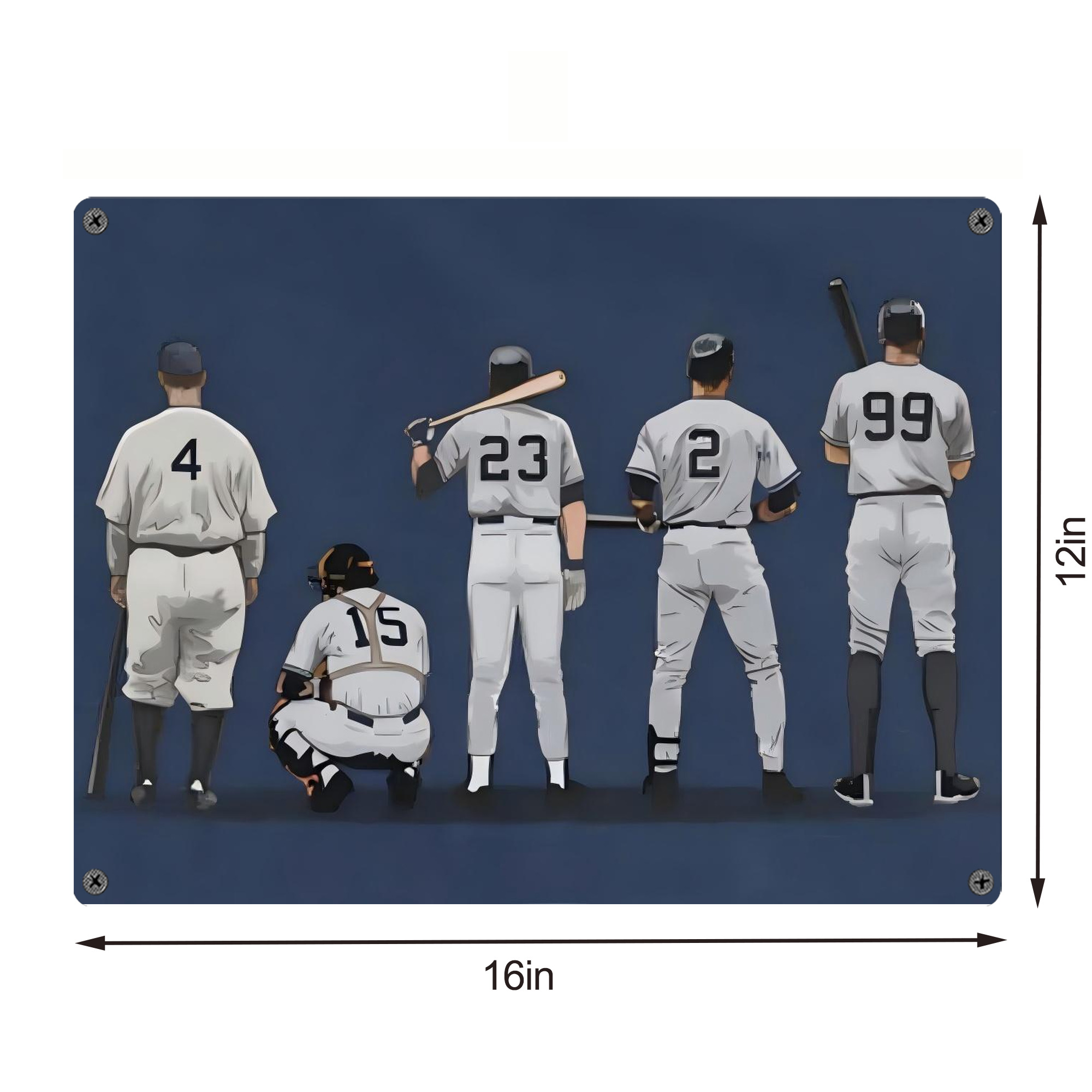 New York Yankees 242 Vintage Metal Tin Sign 16x12 – Full-Print Iron Wall Decor – Durable, Fade-Resistant – Easy To Hang – Ideal For Home, Bar, Kitchen & Office Decor