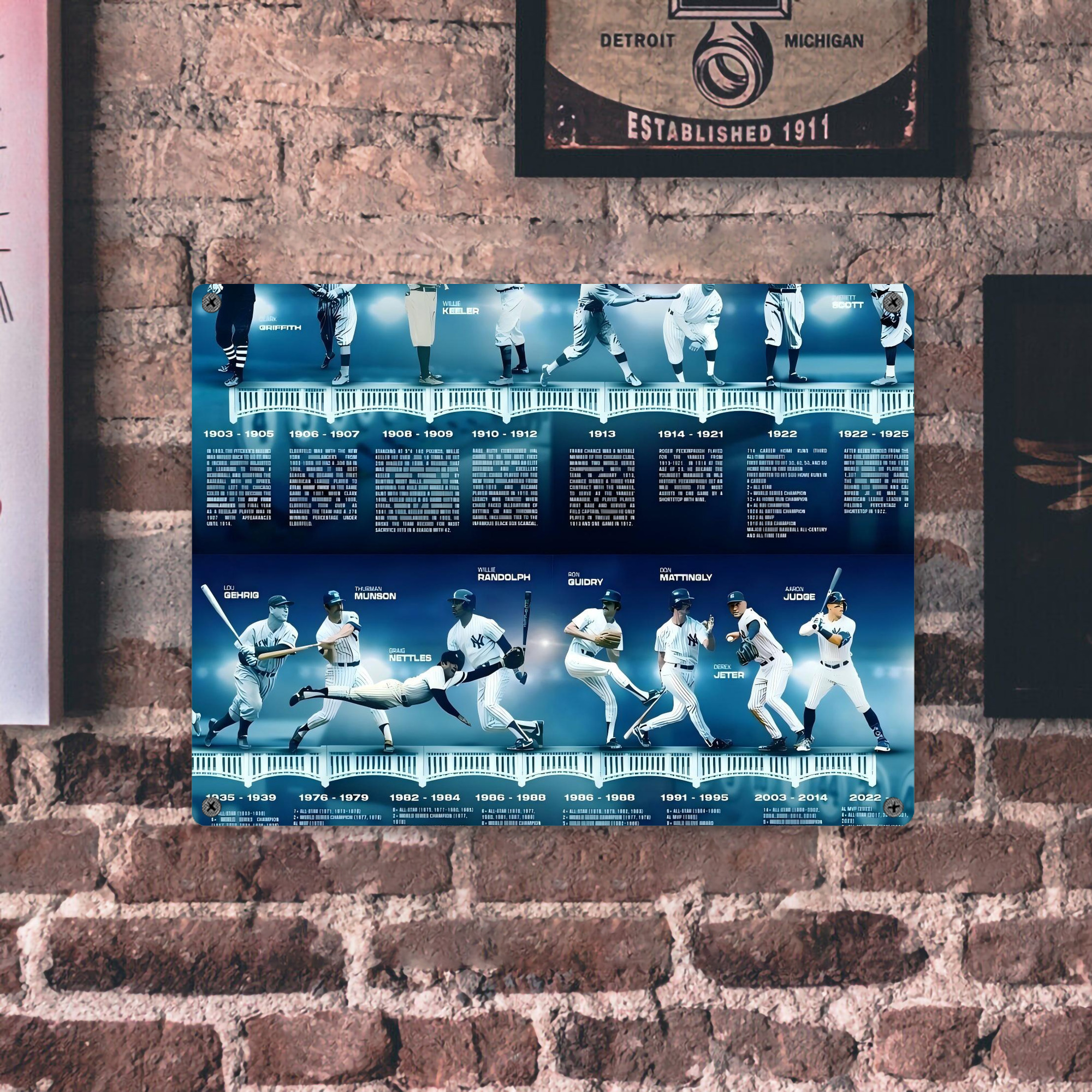 New York Yankees 243 Vintage Metal Tin Sign 16x12 – Full-Print Iron Wall Decor – Durable, Fade-Resistant – Easy To Hang – Ideal For Home, Bar, Kitchen & Office Decor