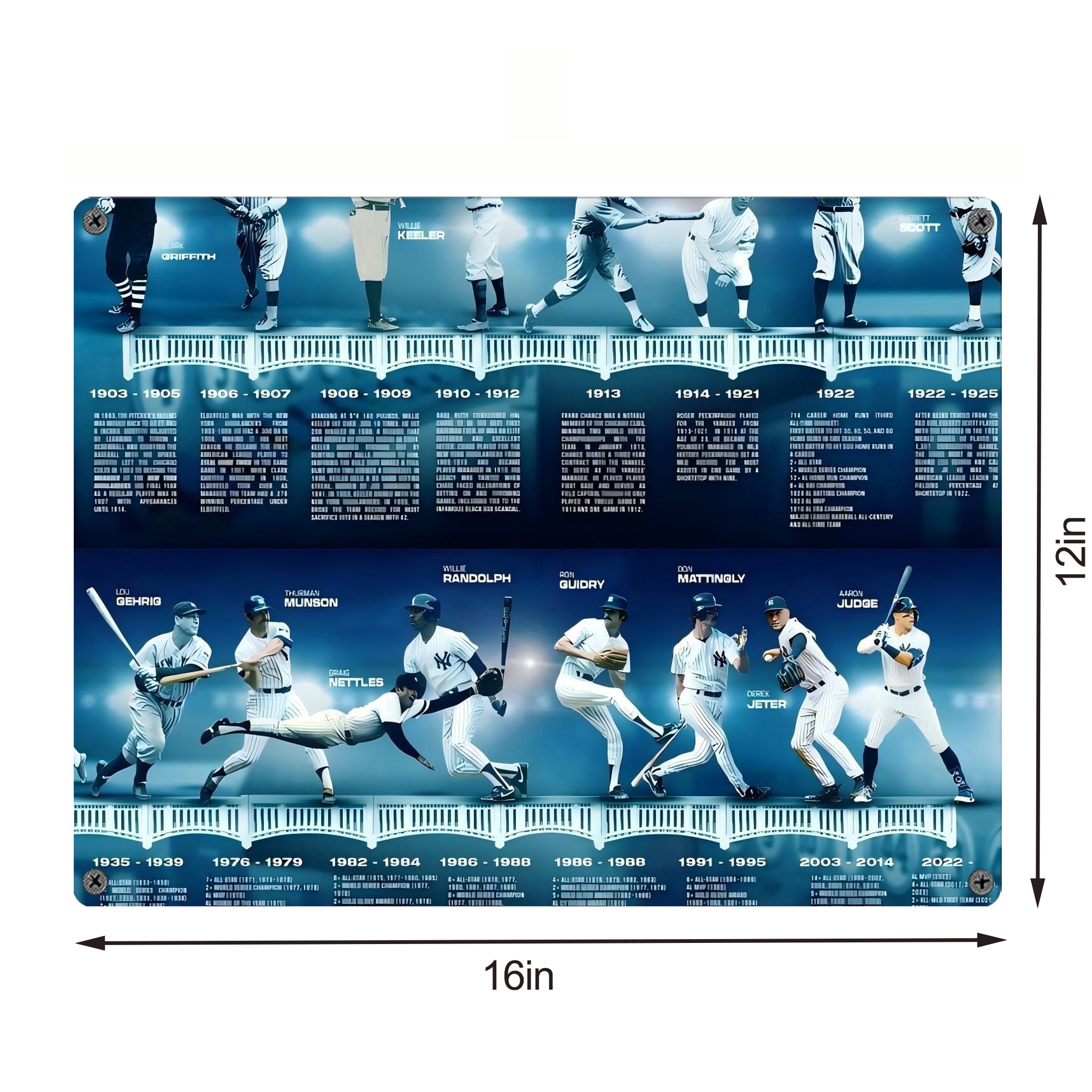 New York Yankees 243 Vintage Metal Tin Sign 16x12 – Full-Print Iron Wall Decor – Durable, Fade-Resistant – Easy To Hang – Ideal For Home, Bar, Kitchen & Office Decor