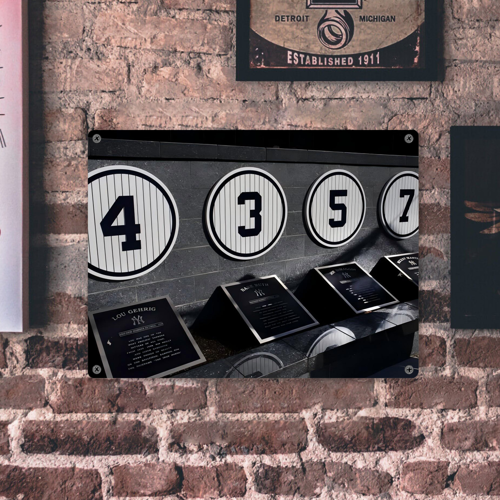 New York Yankees 250 Vintage Metal Tin Sign 16x12 – Full-Print Iron Wall Decor – Durable, Fade-Resistant – Easy To Hang – Ideal For Home, Bar, Kitchen & Office Decor