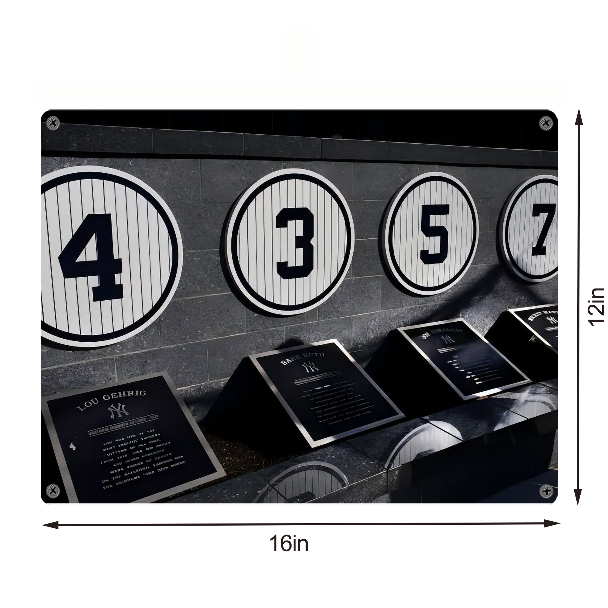 New York Yankees 250 Vintage Metal Tin Sign 16x12 – Full-Print Iron Wall Decor – Durable, Fade-Resistant – Easy To Hang – Ideal For Home, Bar, Kitchen & Office Decor