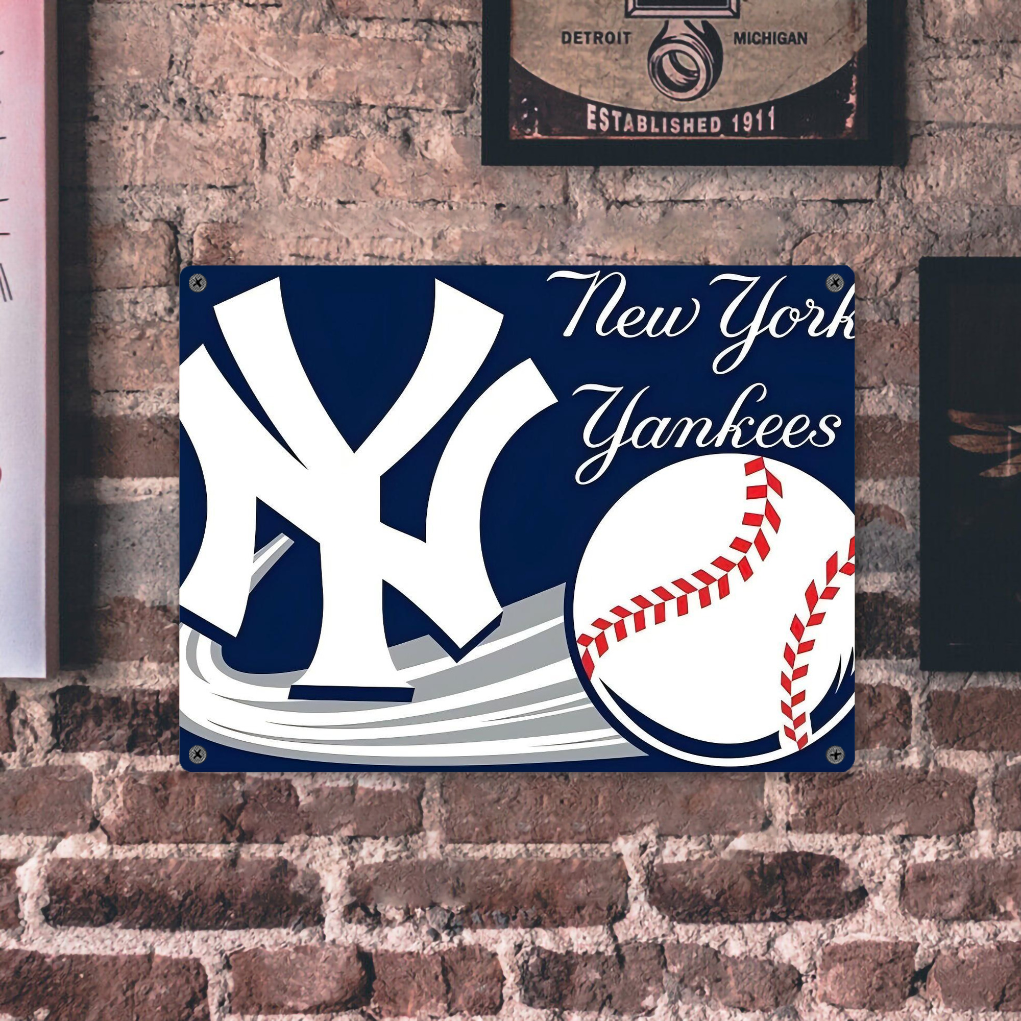 New York Yankees 259 Vintage Metal Tin Sign 16x12 – Full-Print Iron Wall Decor – Durable, Fade-Resistant – Easy To Hang – Ideal For Home, Bar, Kitchen & Office Decor