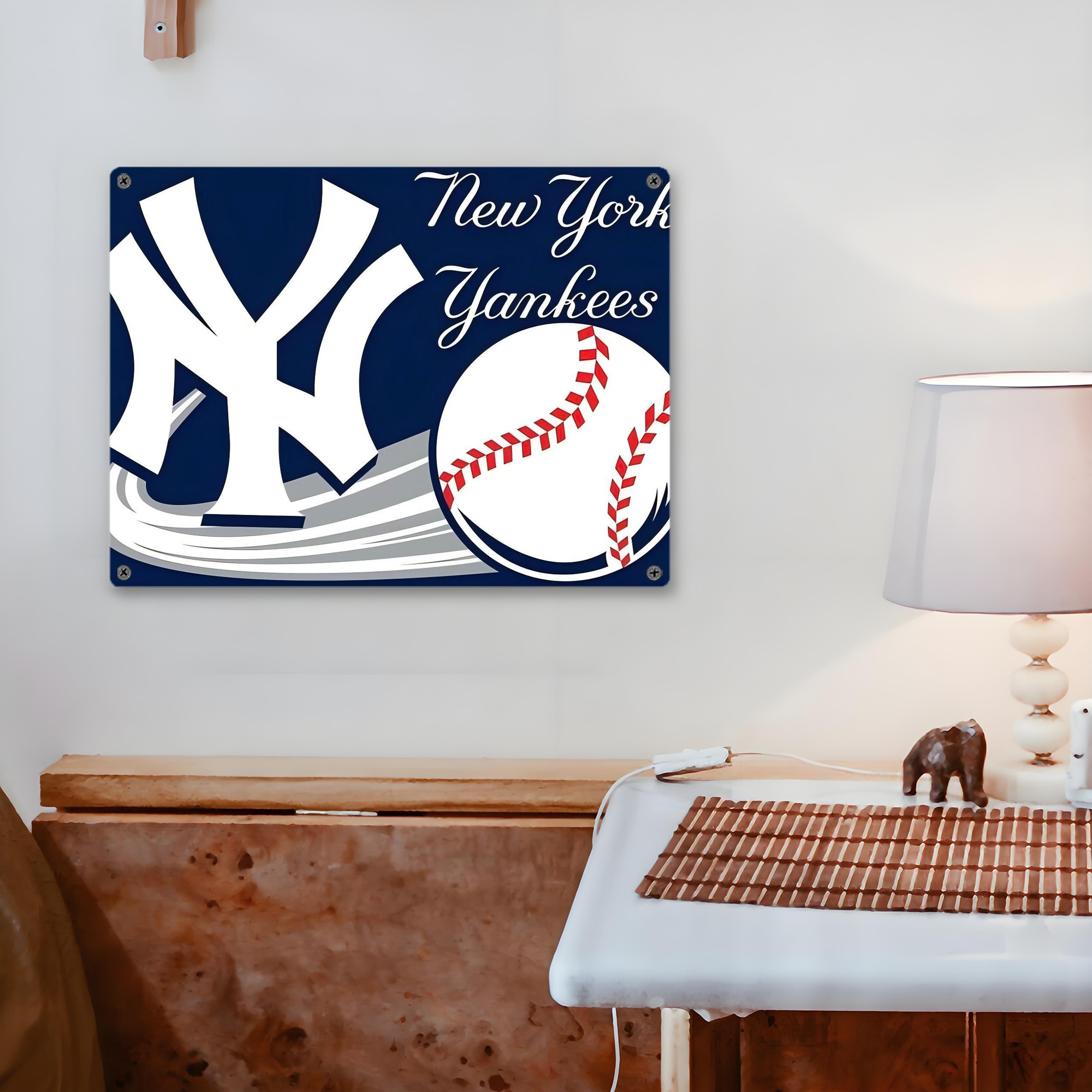 New York Yankees 259 Vintage Metal Tin Sign 16x12 – Full-Print Iron Wall Decor – Durable, Fade-Resistant – Easy To Hang – Ideal For Home, Bar, Kitchen & Office Decor