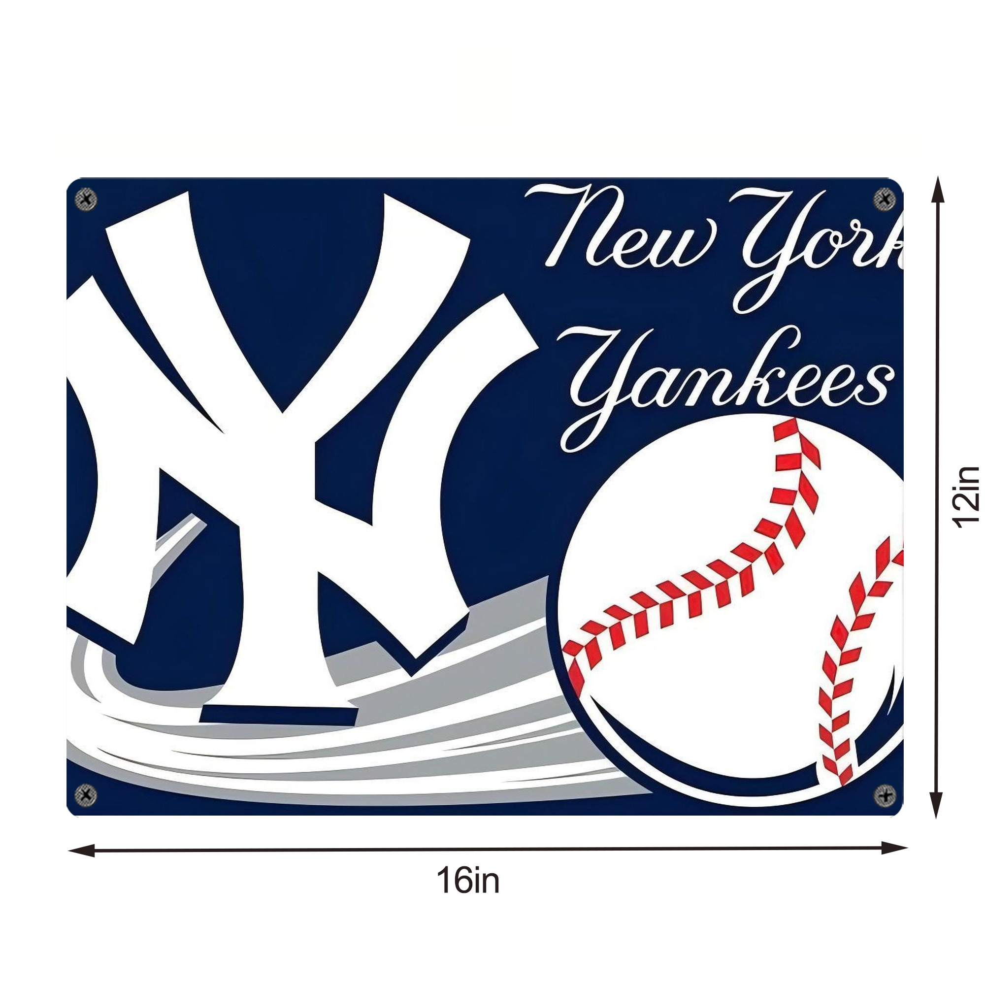 New York Yankees 259 Vintage Metal Tin Sign 16x12 – Full-Print Iron Wall Decor – Durable, Fade-Resistant – Easy To Hang – Ideal For Home, Bar, Kitchen & Office Decor